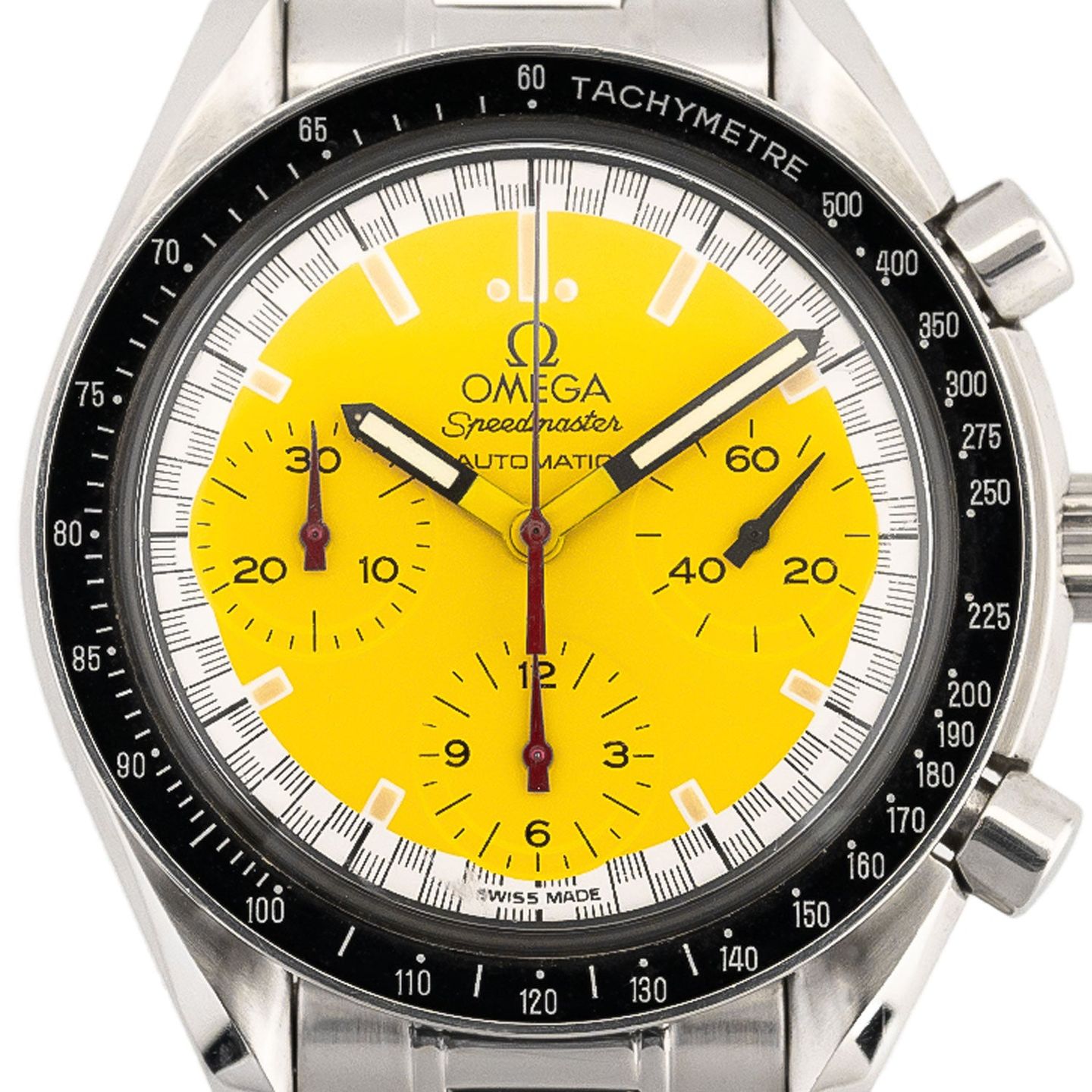 Omega Speedmaster Reduced 3510.12.00 (1995) - Geel wijzerplaat 39mm Staal (2/5)