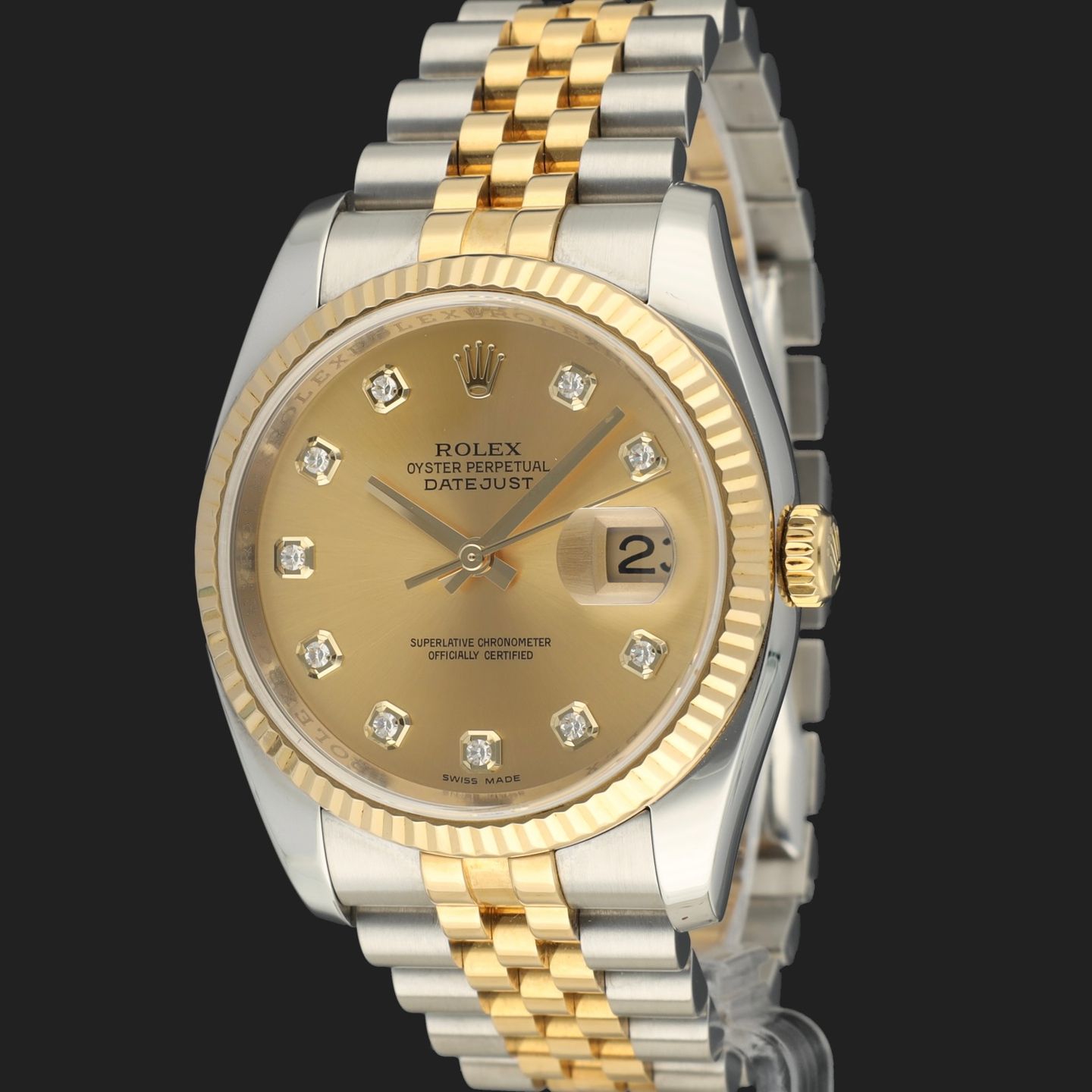 Rolex Datejust 36 116233 (2011) - 36mm Goud/Staal (1/8)