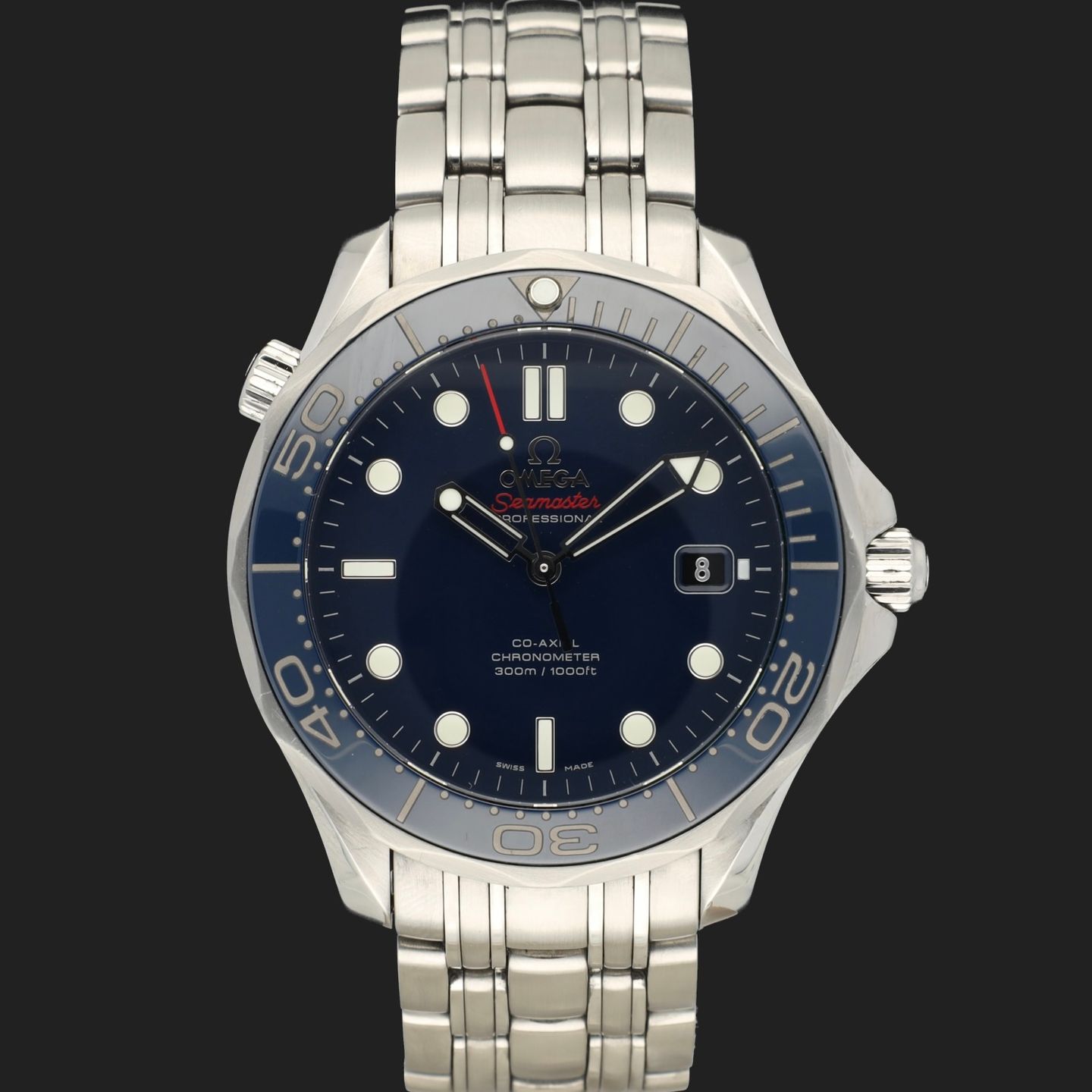 Omega Seamaster Diver 300 M 212.30.41.20.03.001 (Onbekend (willekeurig serienummer)) - Blauw wijzerplaat 41mm Staal (3/8)