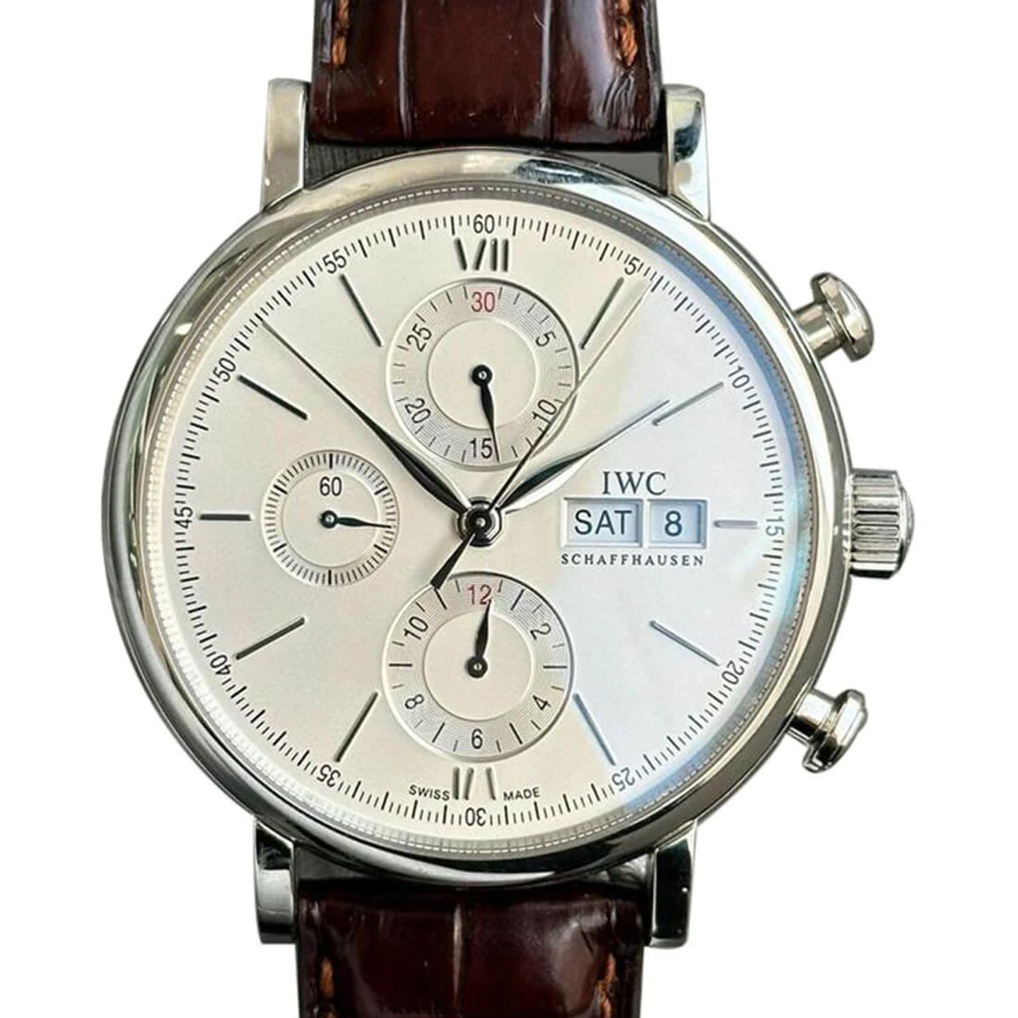 IWC Portofino Chronograph IW391027 (2024) - Zilver wijzerplaat 42mm Staal (2/2)