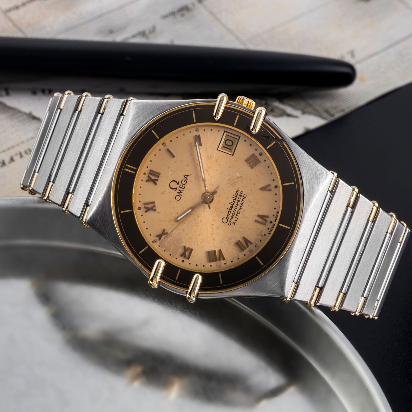 Omega Constellation 168.0068, 368.0865 (Unknown (random serial)) - Champagne dial 35 mm Gold/Steel case (2/8)