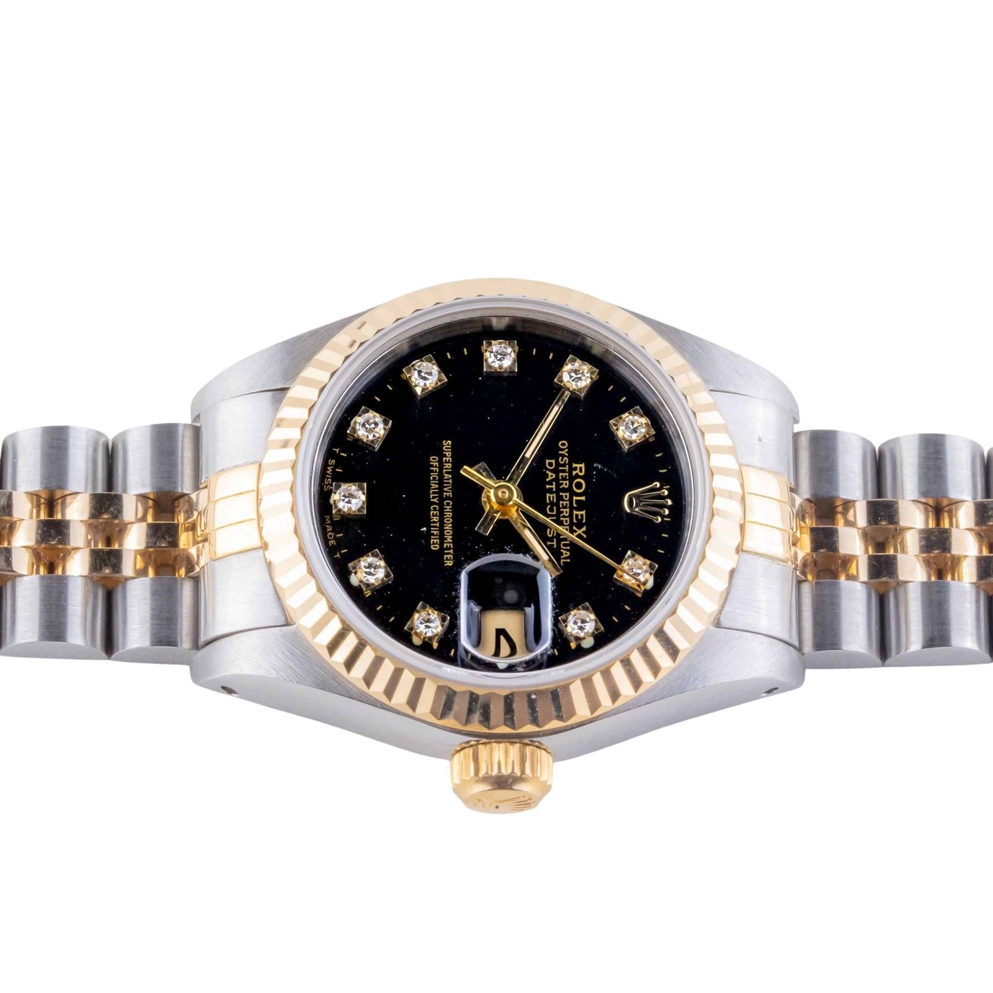 Rolex Lady-Datejust 69173 (1991) - Black dial 26 mm Gold/Steel case (6/8)
