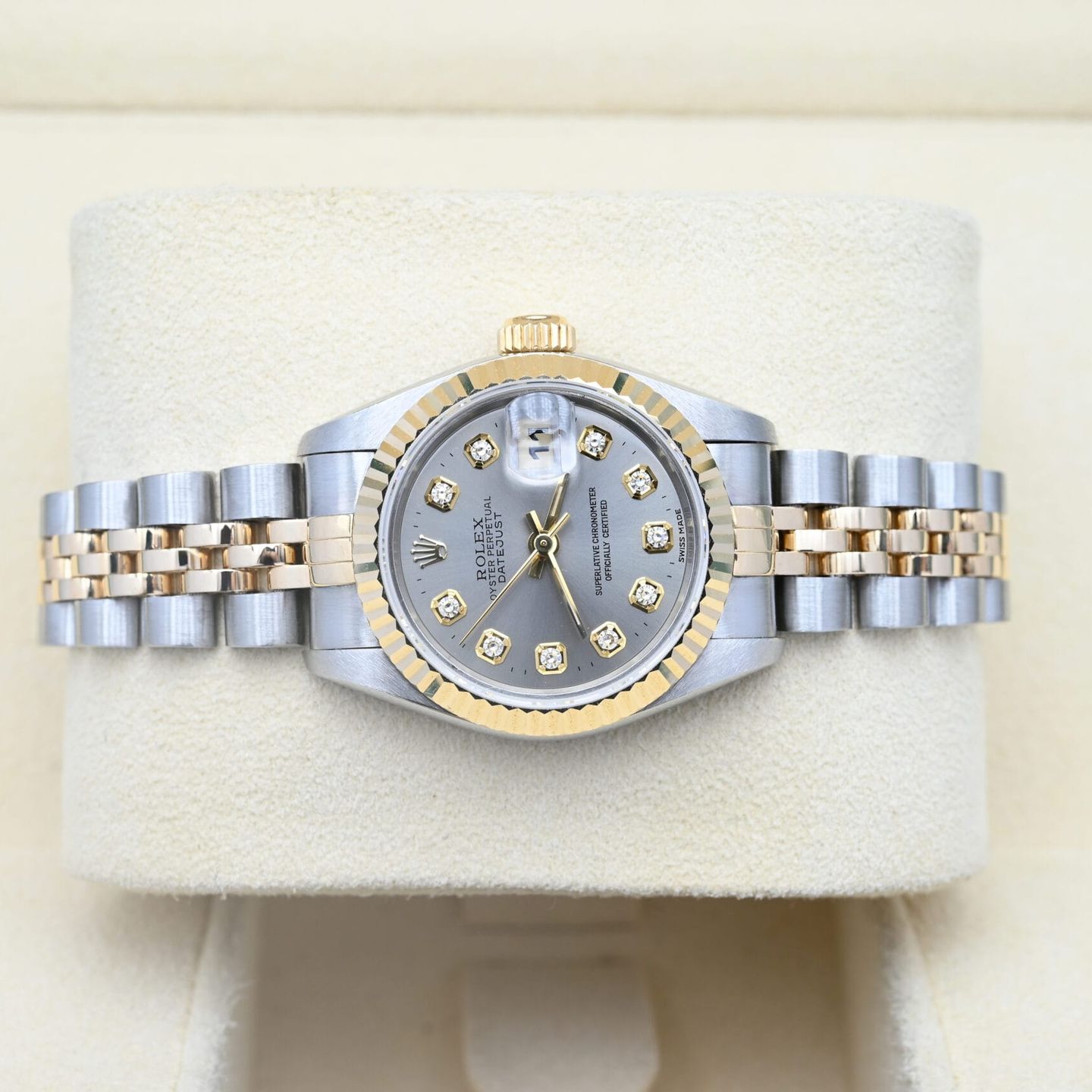 Rolex Lady-Datejust 69173 (1994) - Grijs wijzerplaat 26mm Goud/Staal (5/7)
