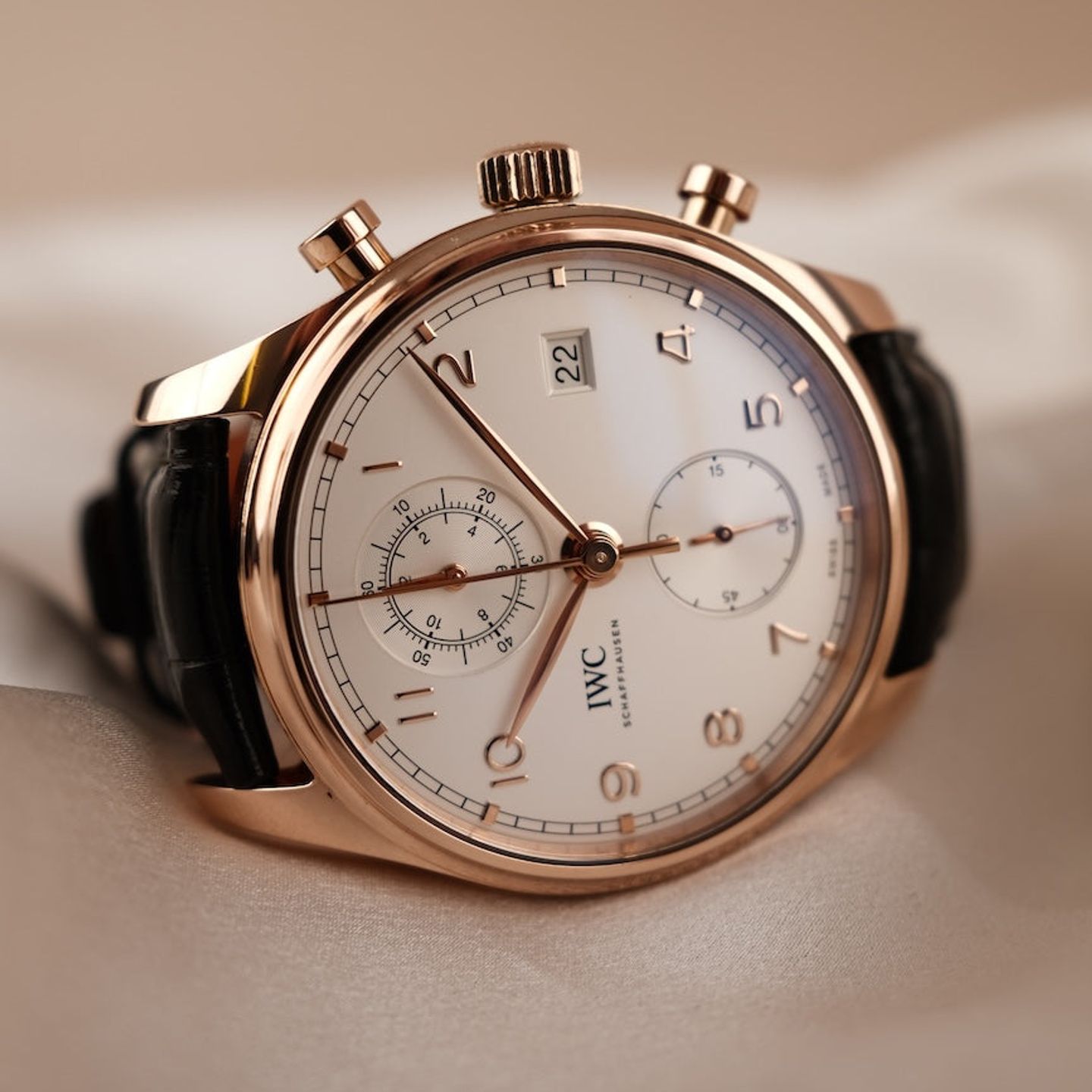 IWC Portuguese Chronograph IW390301 (2018) - Wit wijzerplaat 42mm Roodgoud (4/8)