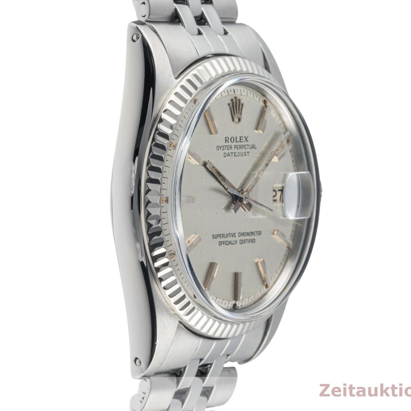 Rolex Datejust 1601 (1966) - Silver dial 36 mm White Gold case (7/8)