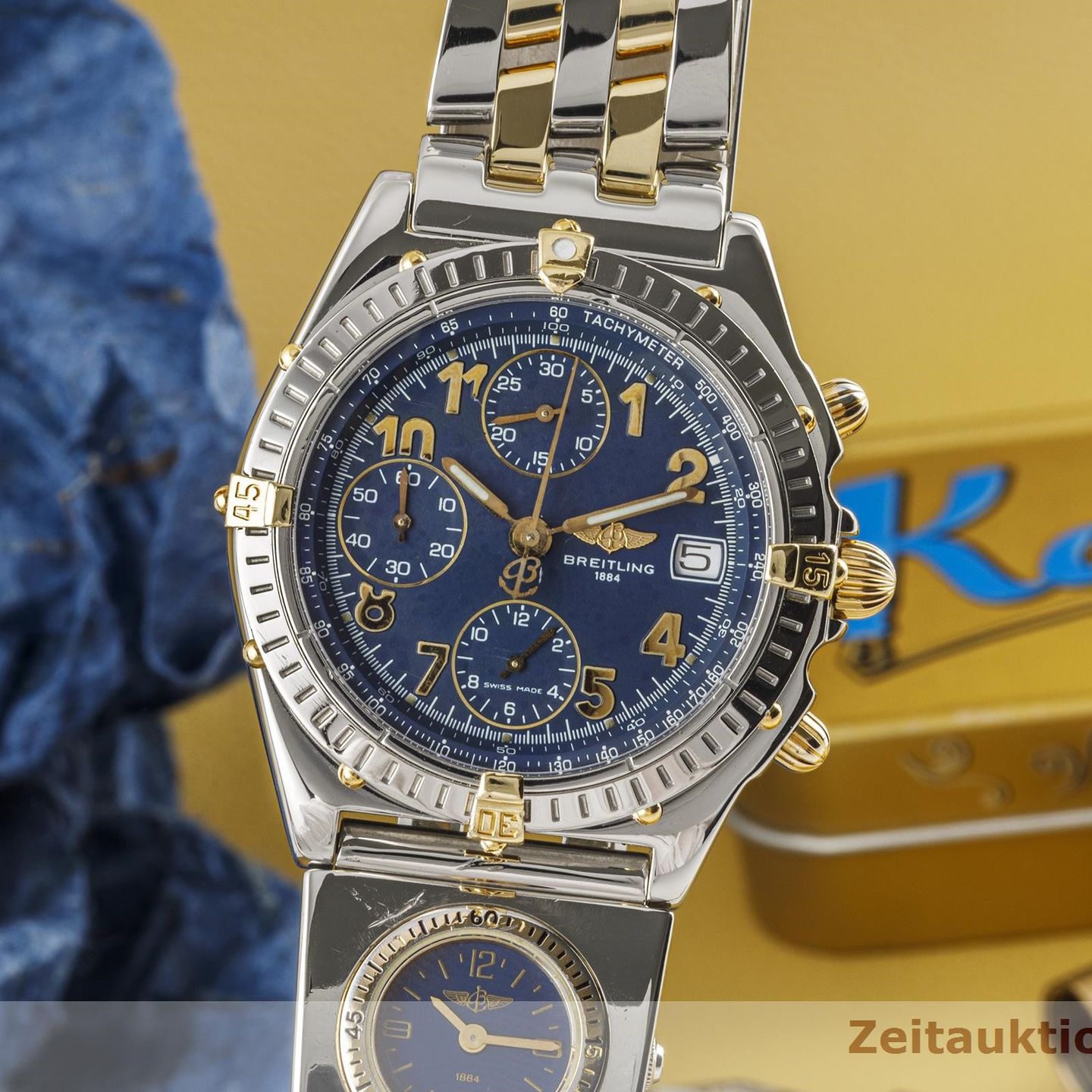 Breitling Chronomat B13050.1 (1998) - Blue dial 39 mm Steel case (3/8)