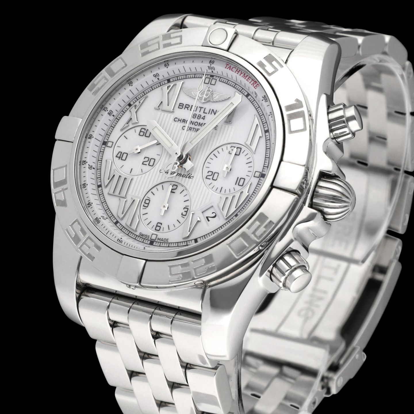 Breitling Chronomat 44 AB0110 (2009) - White dial 44 mm Steel case (7/8)