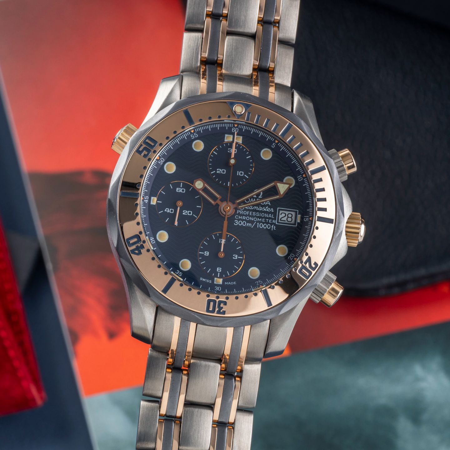 Omega Seamaster Diver 300 M 2296.80.00 (1985) - Blauw wijzerplaat 42mm Titanium (3/8)