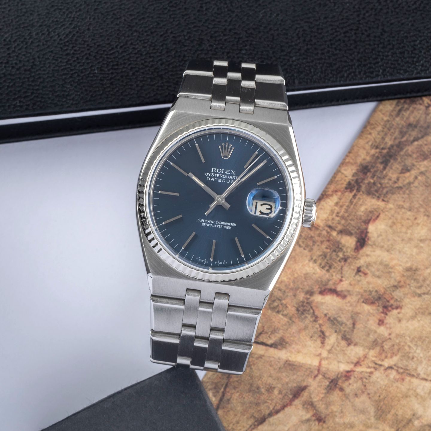 Rolex Datejust Oysterquartz 17014 (1986) - Blauw wijzerplaat 36mm Staal (1/8)