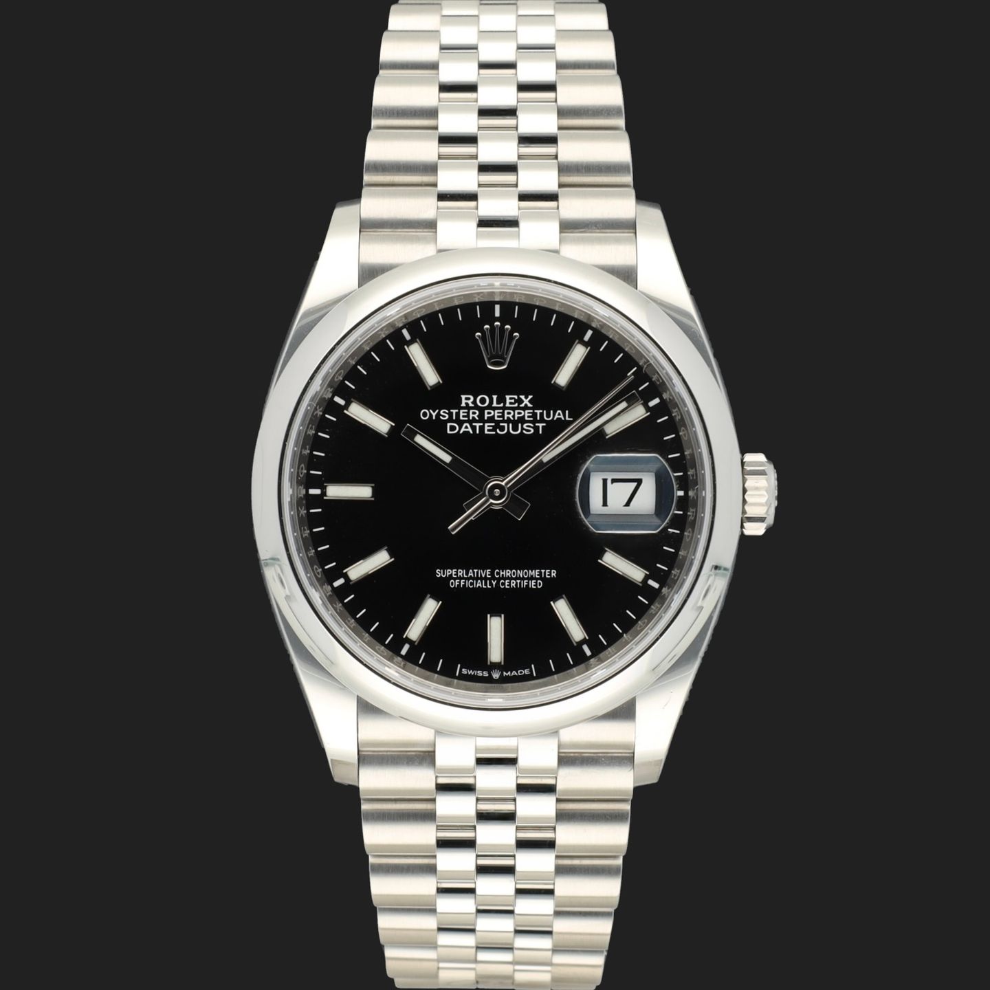 Rolex Datejust 36 126200 (2020) - Zwart wijzerplaat 36mm Staal (3/8)
