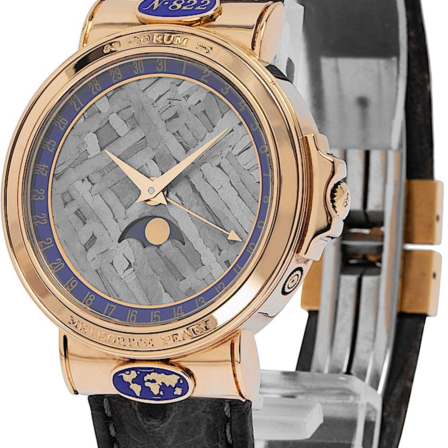 Corum Vintage 61.450.56 (1992) - Grey dial Yellow Gold case (3/4)