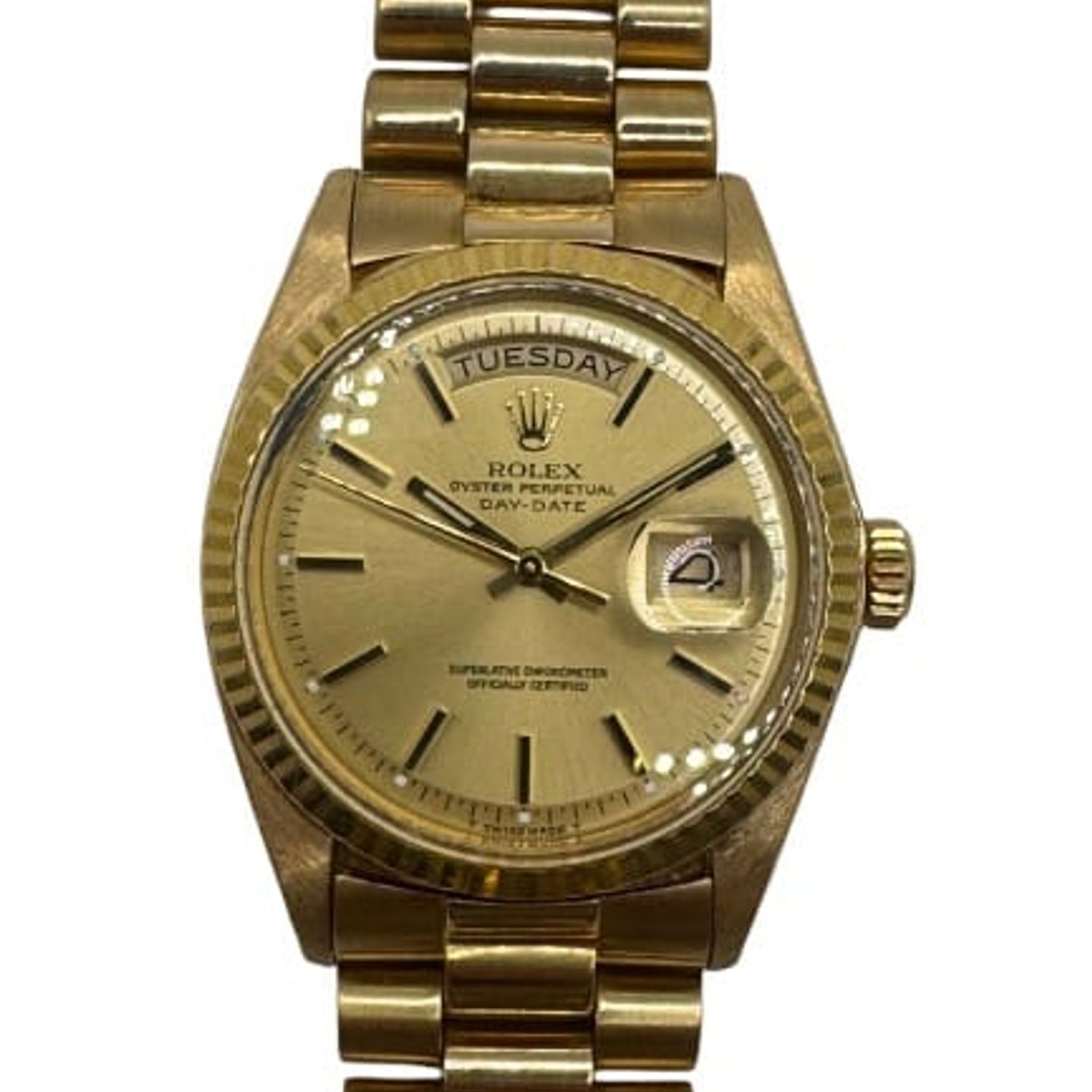 Rolex Day-Date 1803 (1977) - Champagne dial 36 mm Yellow Gold case (1/8)