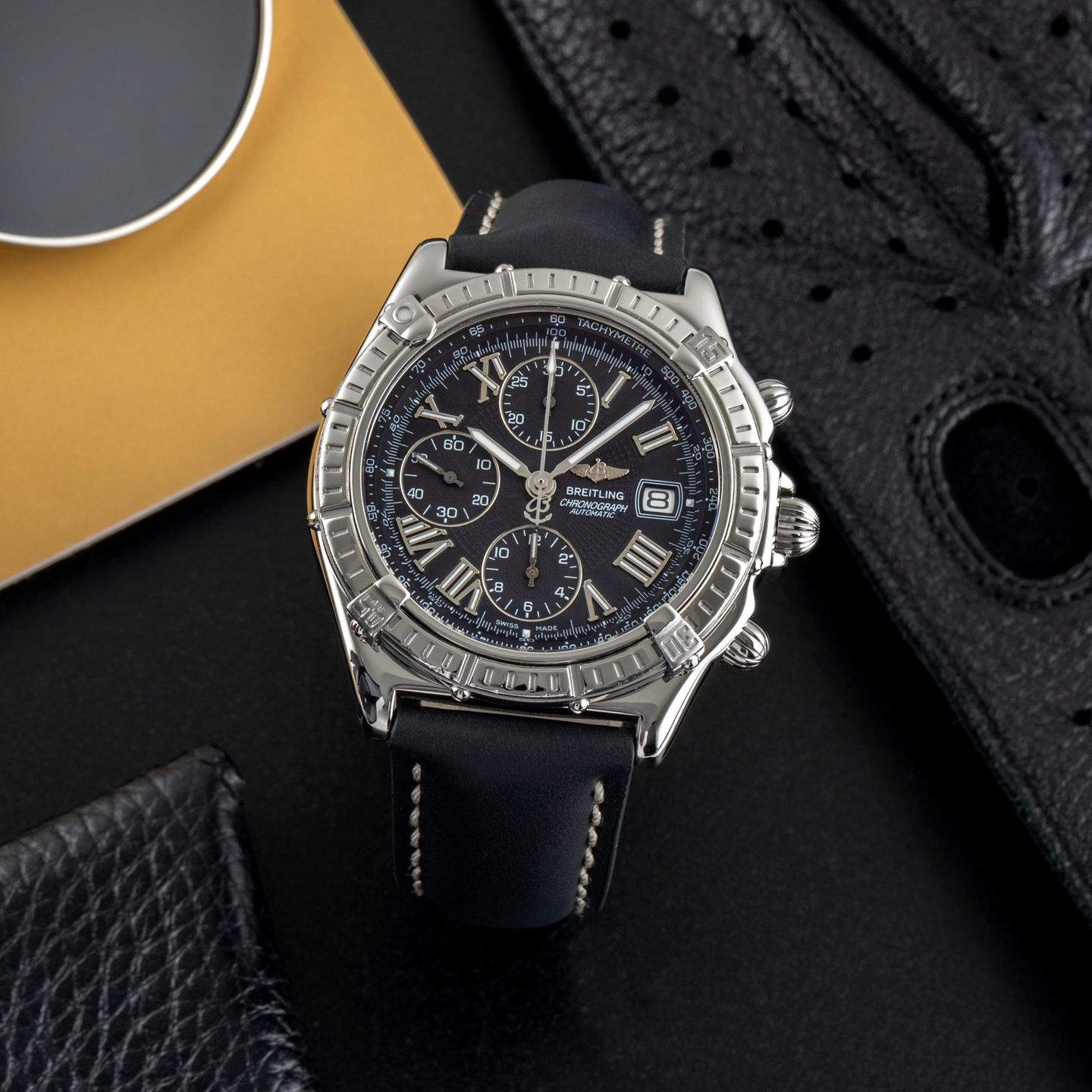 Breitling Crosswind Racing A13055 (Unknown (random serial)) - Black dial 43 mm Steel case (1/8)