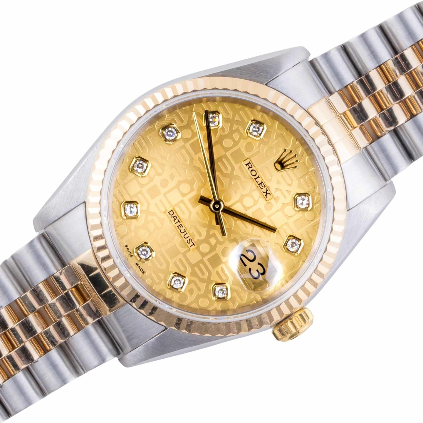 Rolex Datejust 36 16233 (2002) - Champagne dial 36 mm Gold/Steel case (1/8)