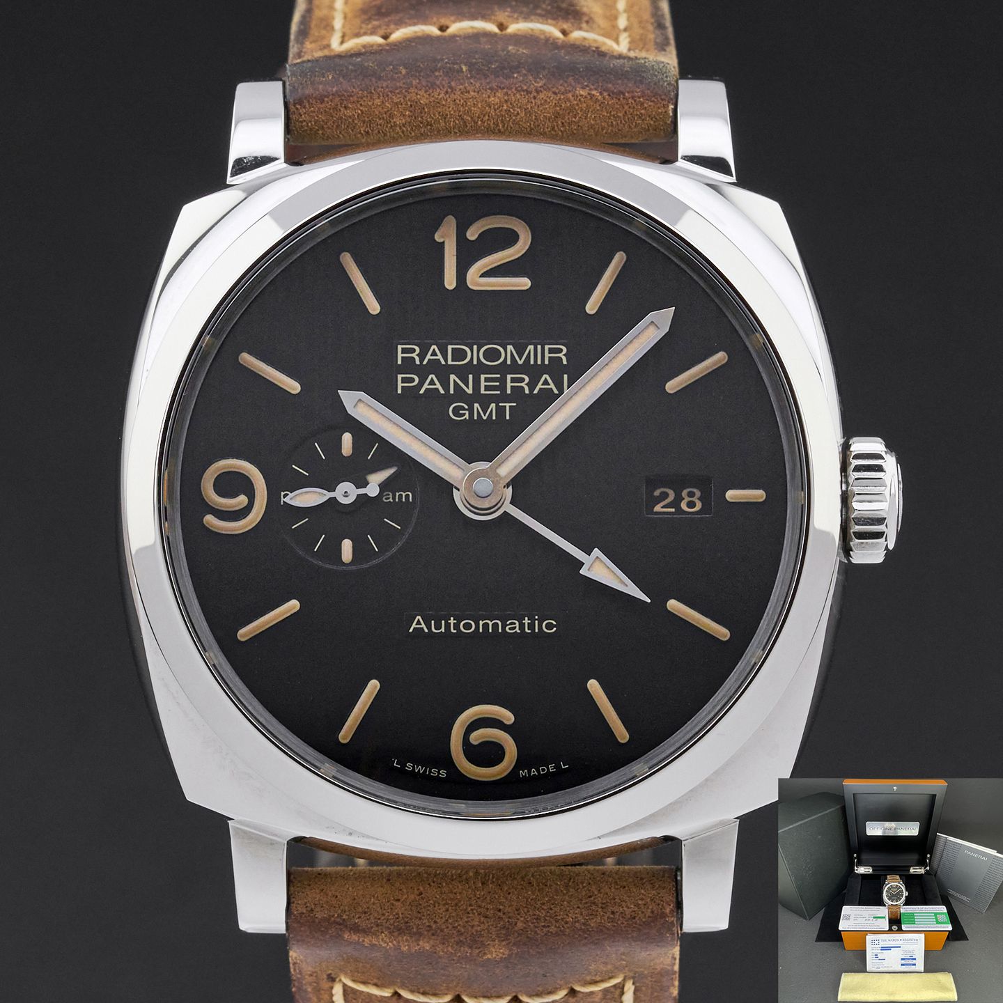 Panerai Radiomir 1940 3 Days Automatic PAM00657 (2020) - Black dial 45 mm Steel case (1/8)