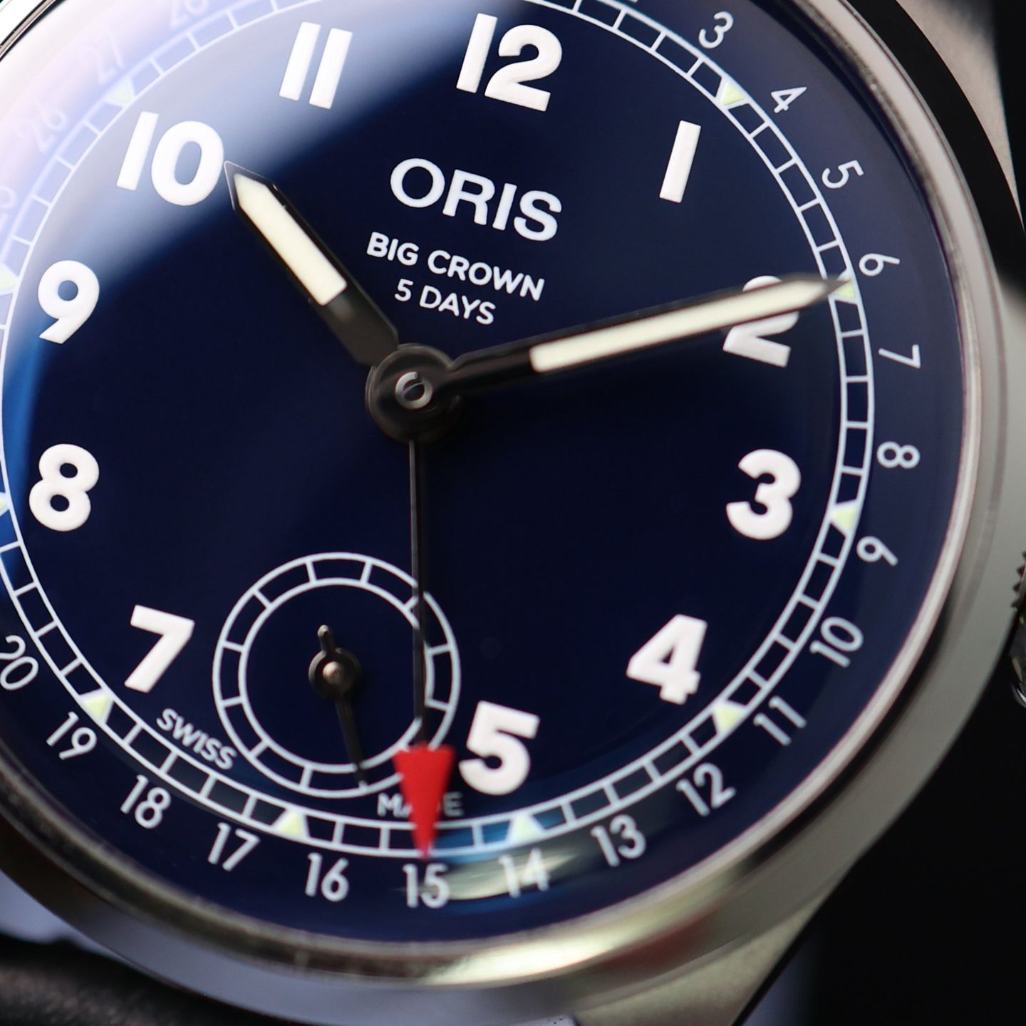 Oris Big Crown Pointer Date 01 403 7776 4065-07 5 19 11 (2022) - Blauw wijzerplaat 38mm Staal (5/6)
