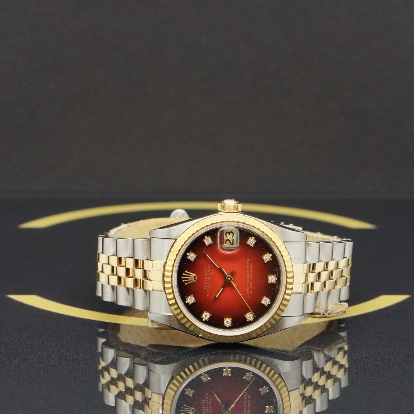 Rolex Datejust 31 68273 (1989) - Rood wijzerplaat 31mm Goud/Staal (4/7)