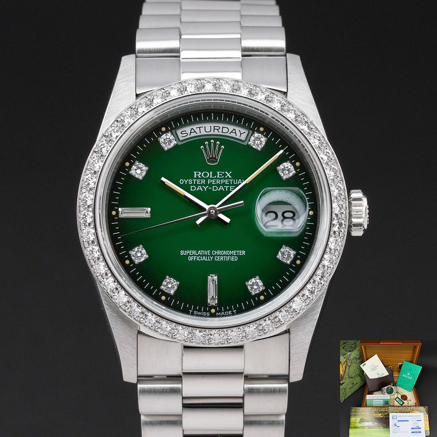 Rolex Day-Date 36 18346 (1993) - Silver dial 36 mm Platinum case (1/8)