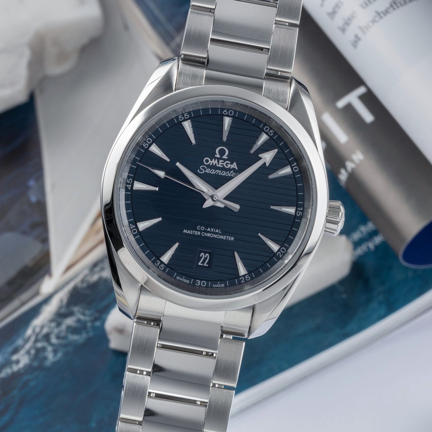 Omega Seamaster Aqua Terra 220.10.38.20.03.001 (Onbekend (willekeurig serienummer)) - Blauw wijzerplaat 38mm Staal (3/8)