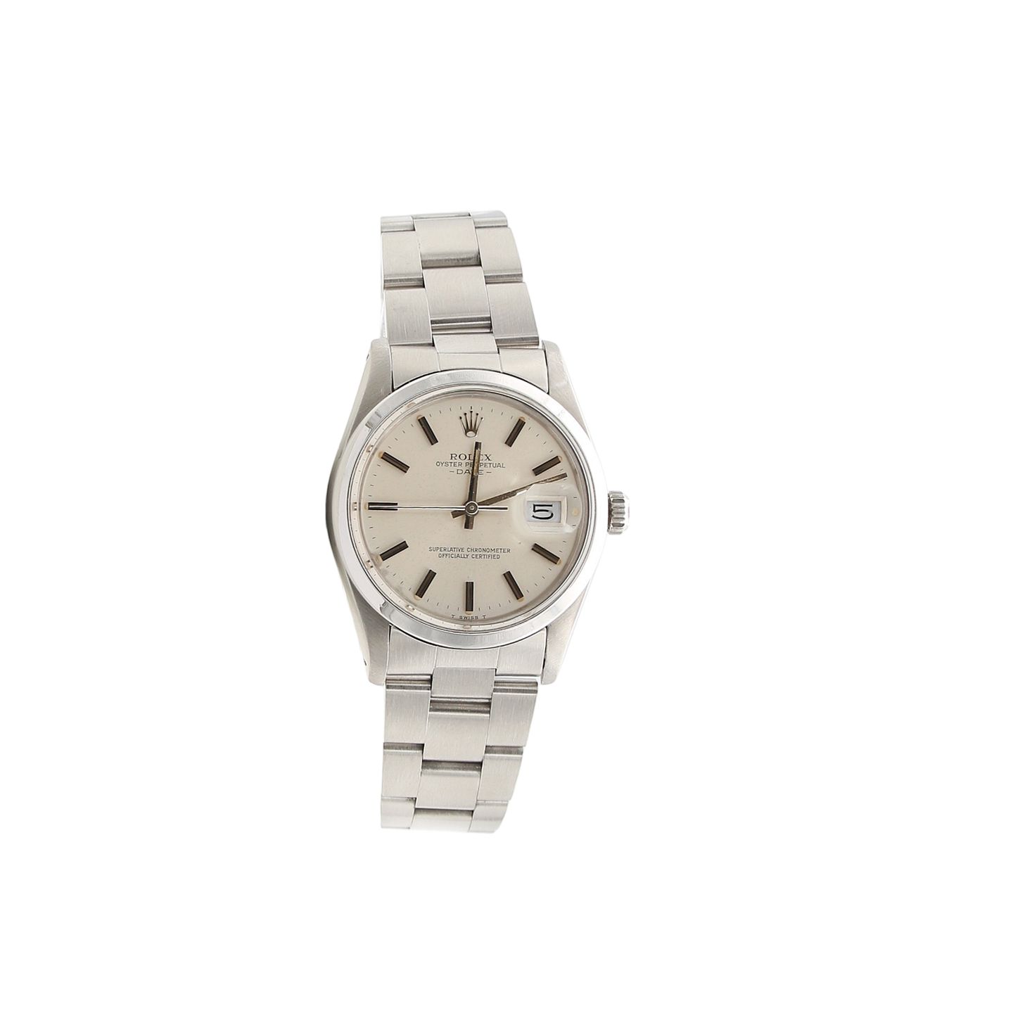 Rolex Oyster Perpetual Date 15000 (Unknown (random serial)) - Silver dial 34 mm Steel case (1/6)
