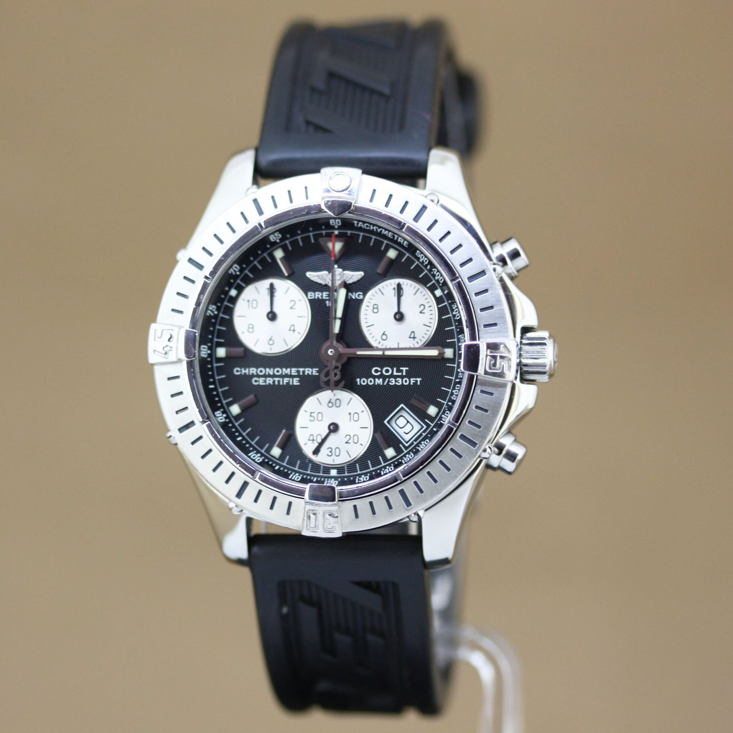 Breitling Colt Chronograph A73350 (2002) - Zwart wijzerplaat 38mm Staal (2/8)