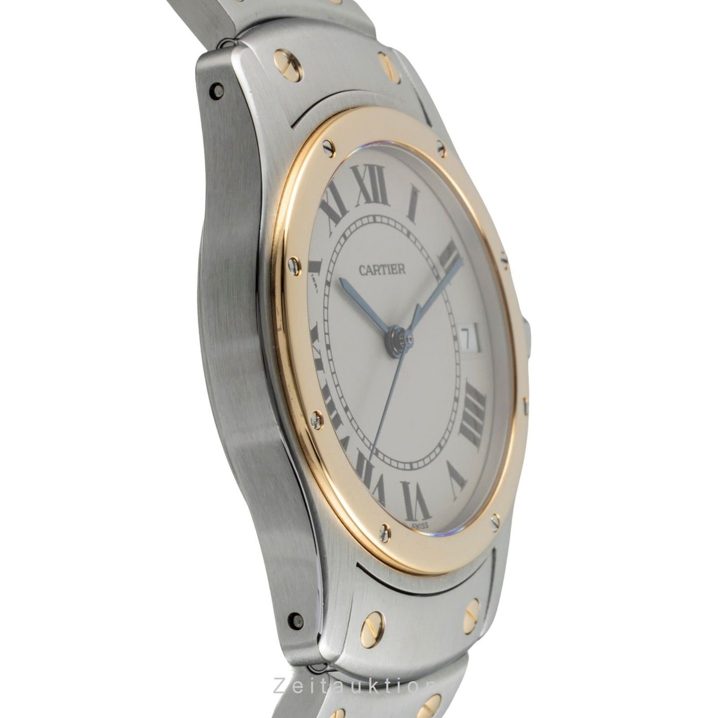Cartier Santos W20036R3 (1995) - Wit wijzerplaat 33mm Goud/Staal (6/8)