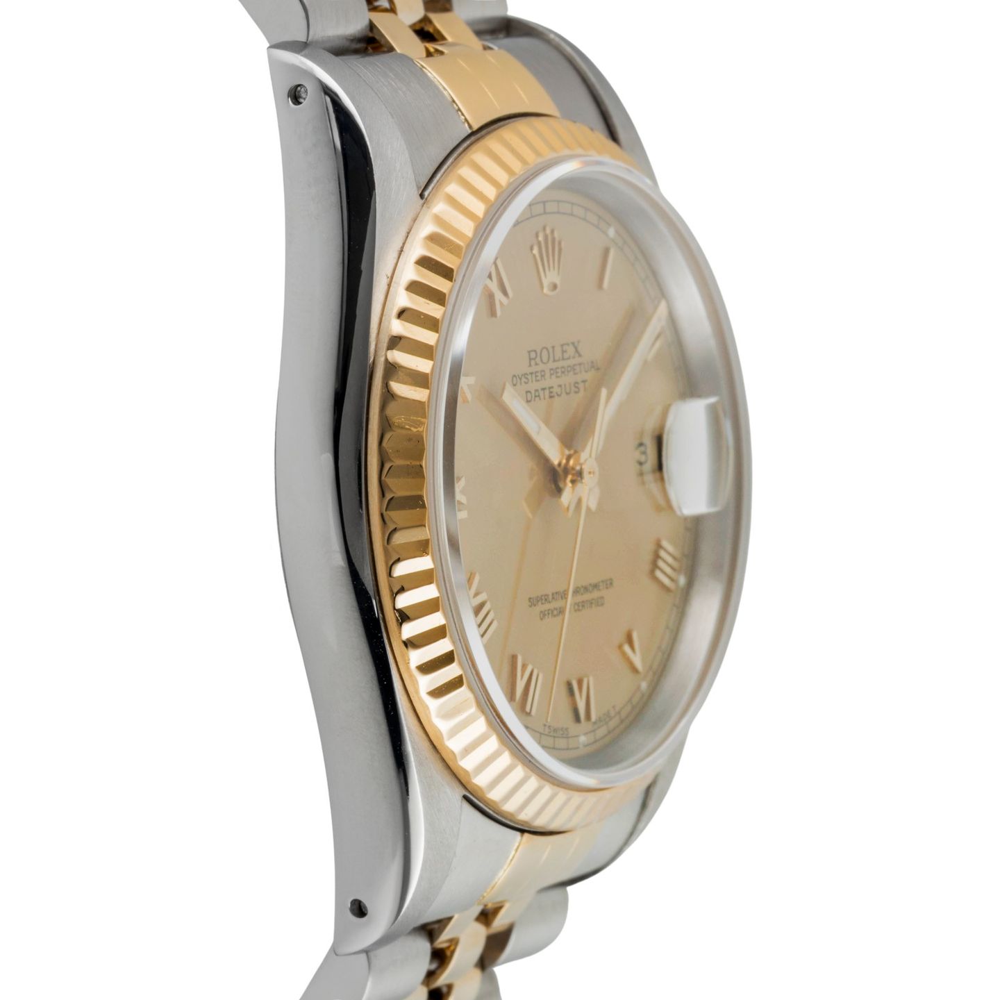 Rolex Datejust 36 16233 (1991) - Champagne dial 36 mm Gold/Steel case (7/8)