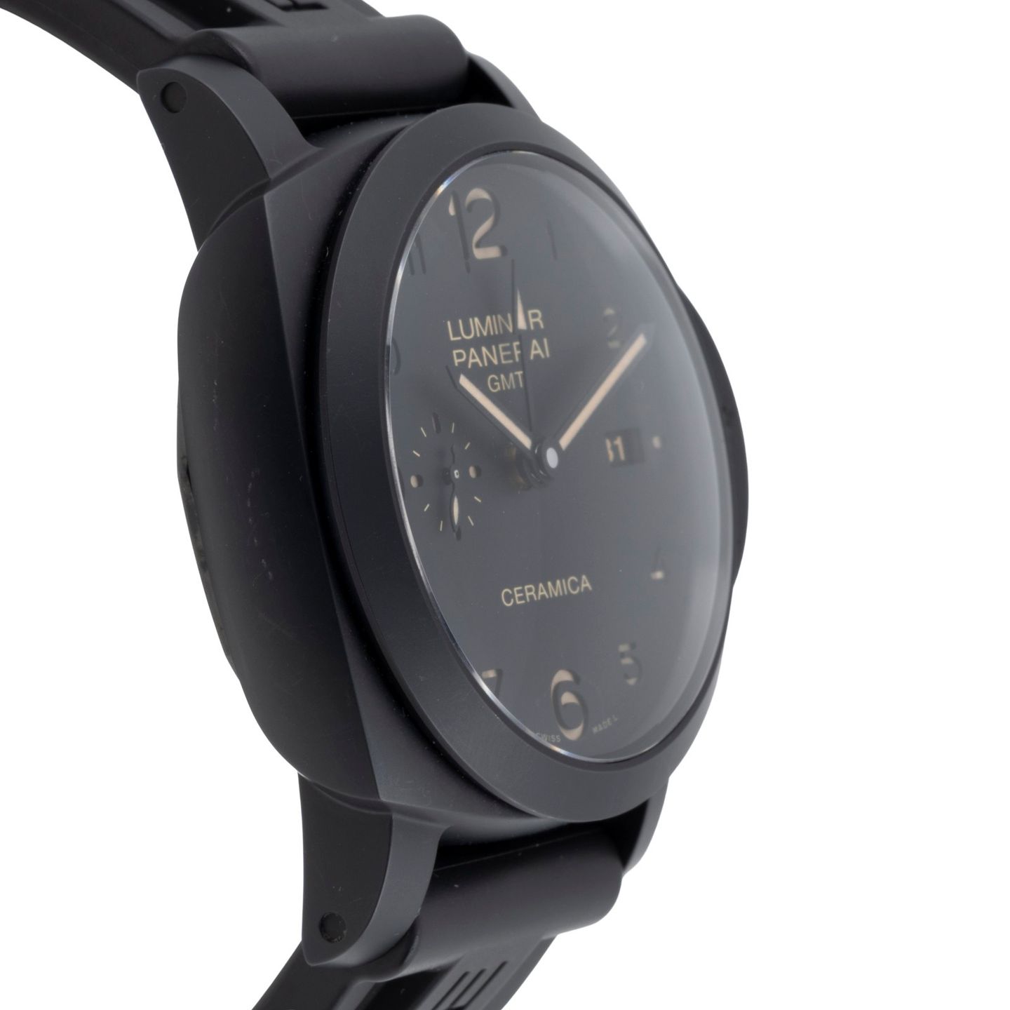 Panerai Luminor 1950 3 Days GMT Automatic PAM00441 (Unknown (random serial)) - Black dial 44 mm Ceramic case (7/8)
