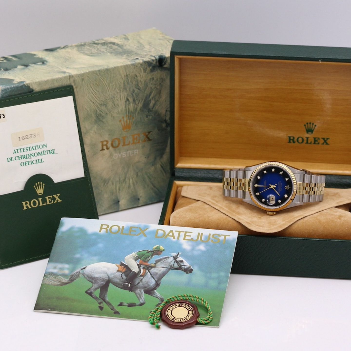 Rolex Datejust 36 16233 (1994) - Blue dial 36 mm Gold/Steel case (1/8)
