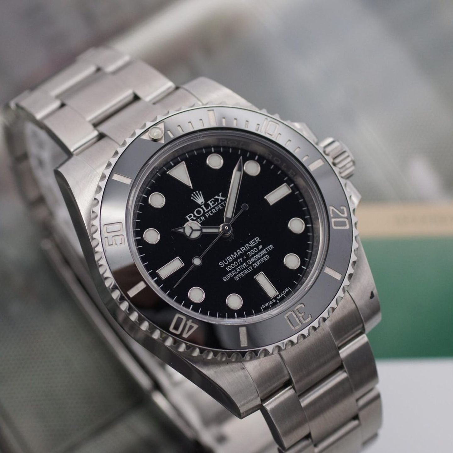 Rolex Submariner No Date 114060 (2012) - Zwart wijzerplaat 40mm Staal (1/8)