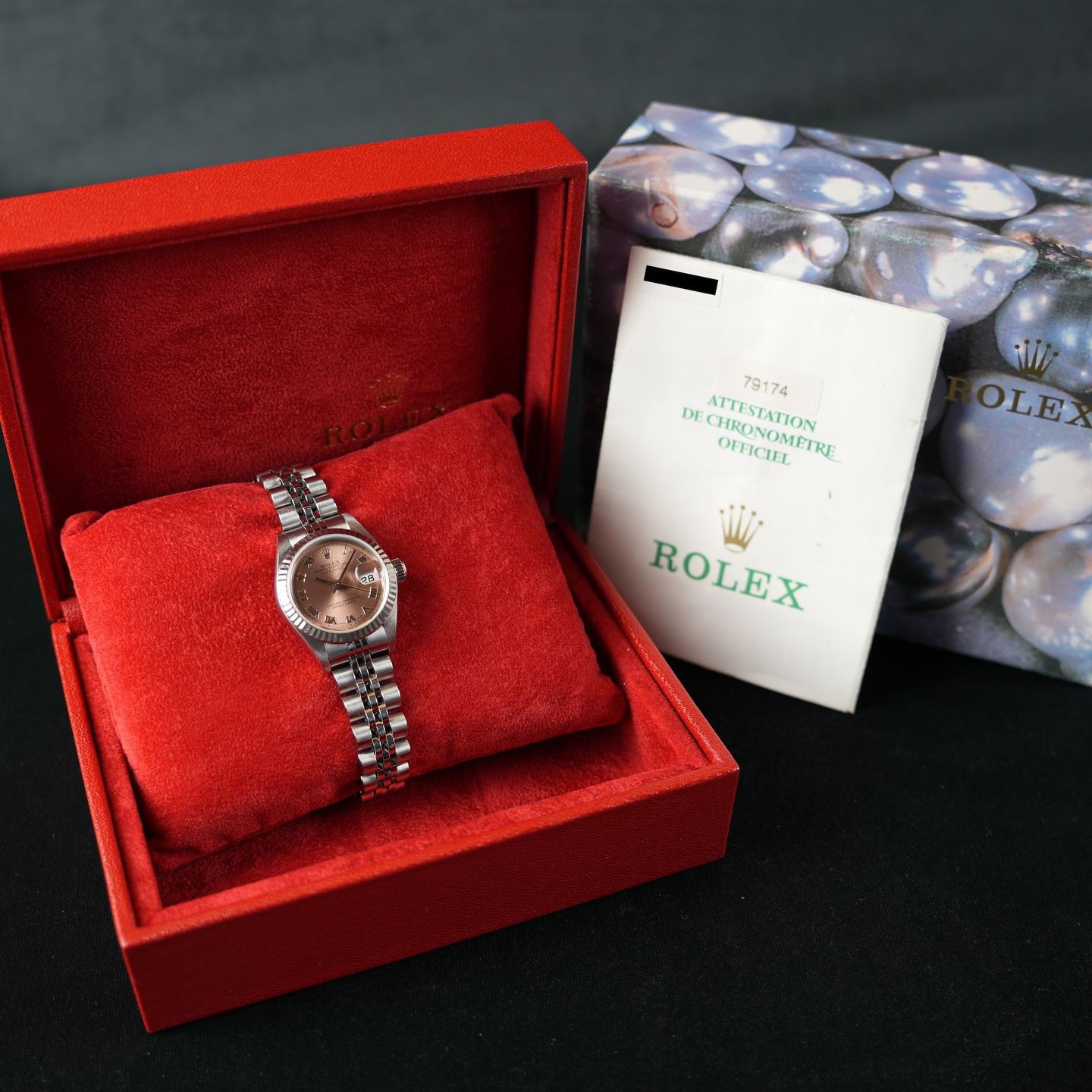 Rolex Lady-Datejust 79174 (2000) - Roze wijzerplaat 26mm Staal (8/8)
