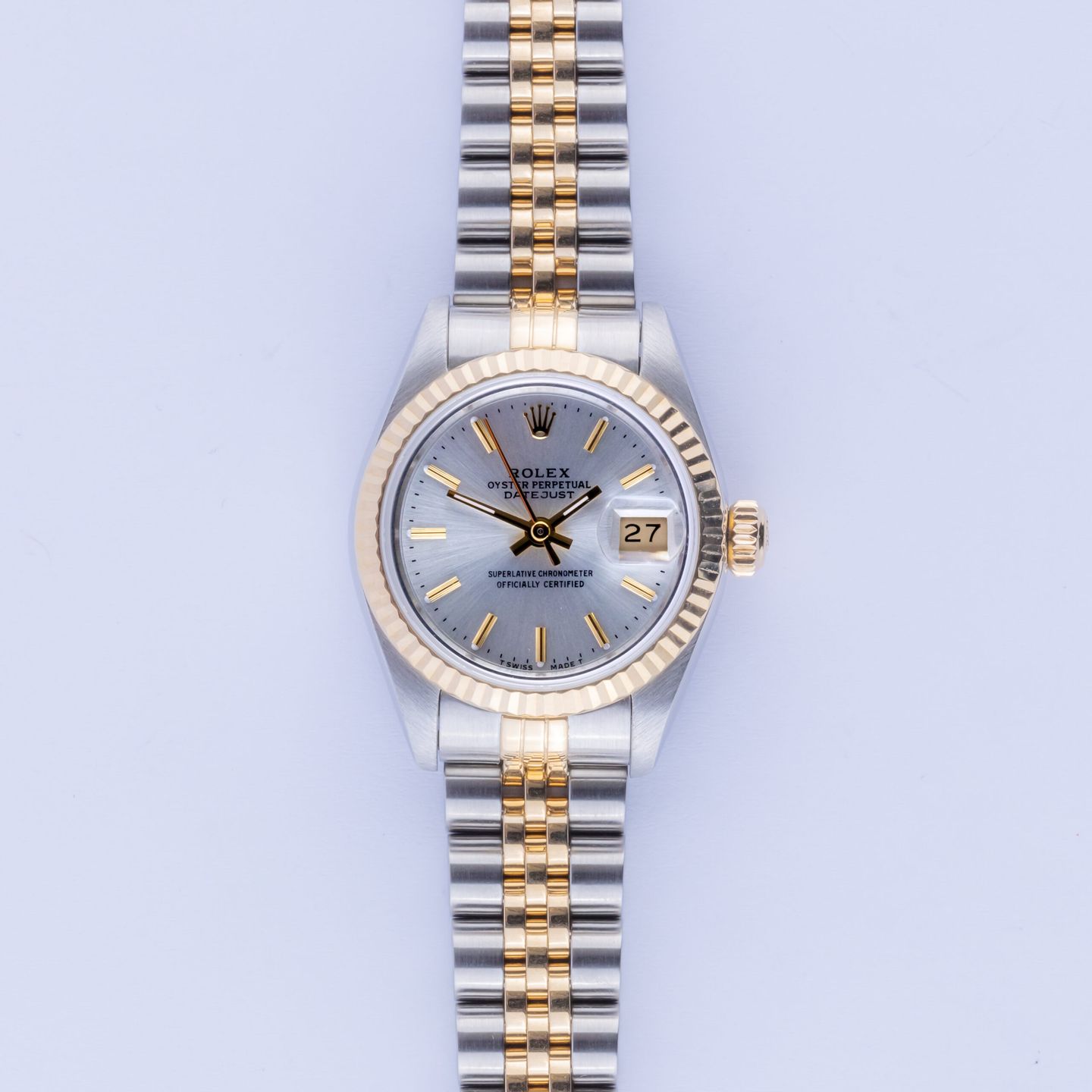 Rolex Lady-Datejust 69173 (1990) - Grey dial 26 mm Gold/Steel case (3/8)
