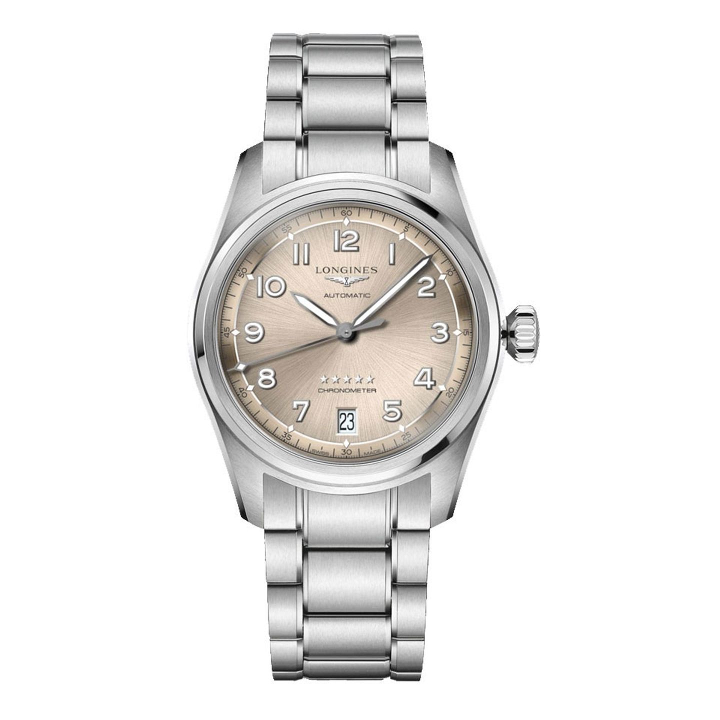 Longines Spirit L3.410.4.63.6 (2024) - Champagne wijzerplaat 37mm Staal (1/1)