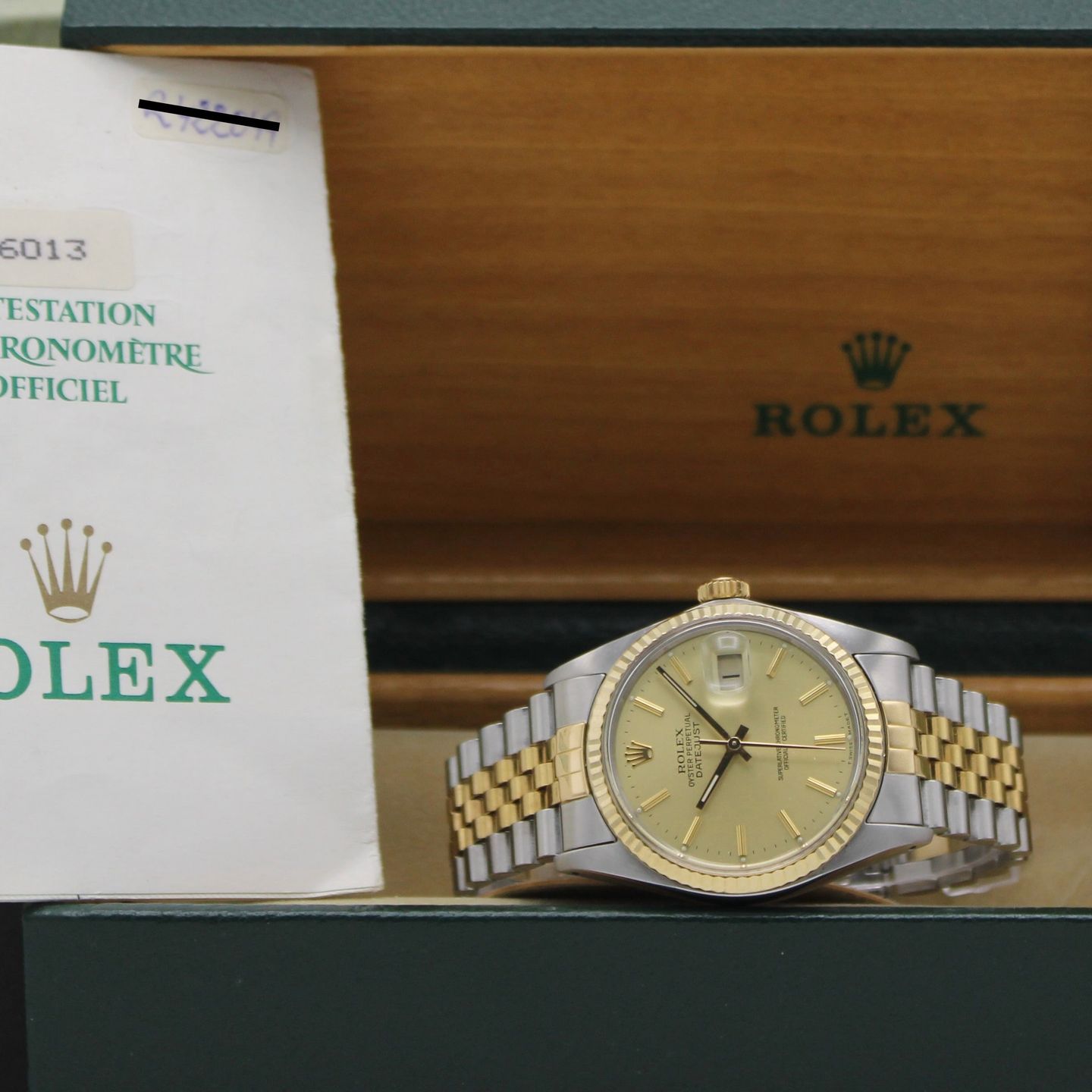 Rolex Datejust 36 16013 (1987) - Champagne dial 36 mm Gold/Steel case (3/8)