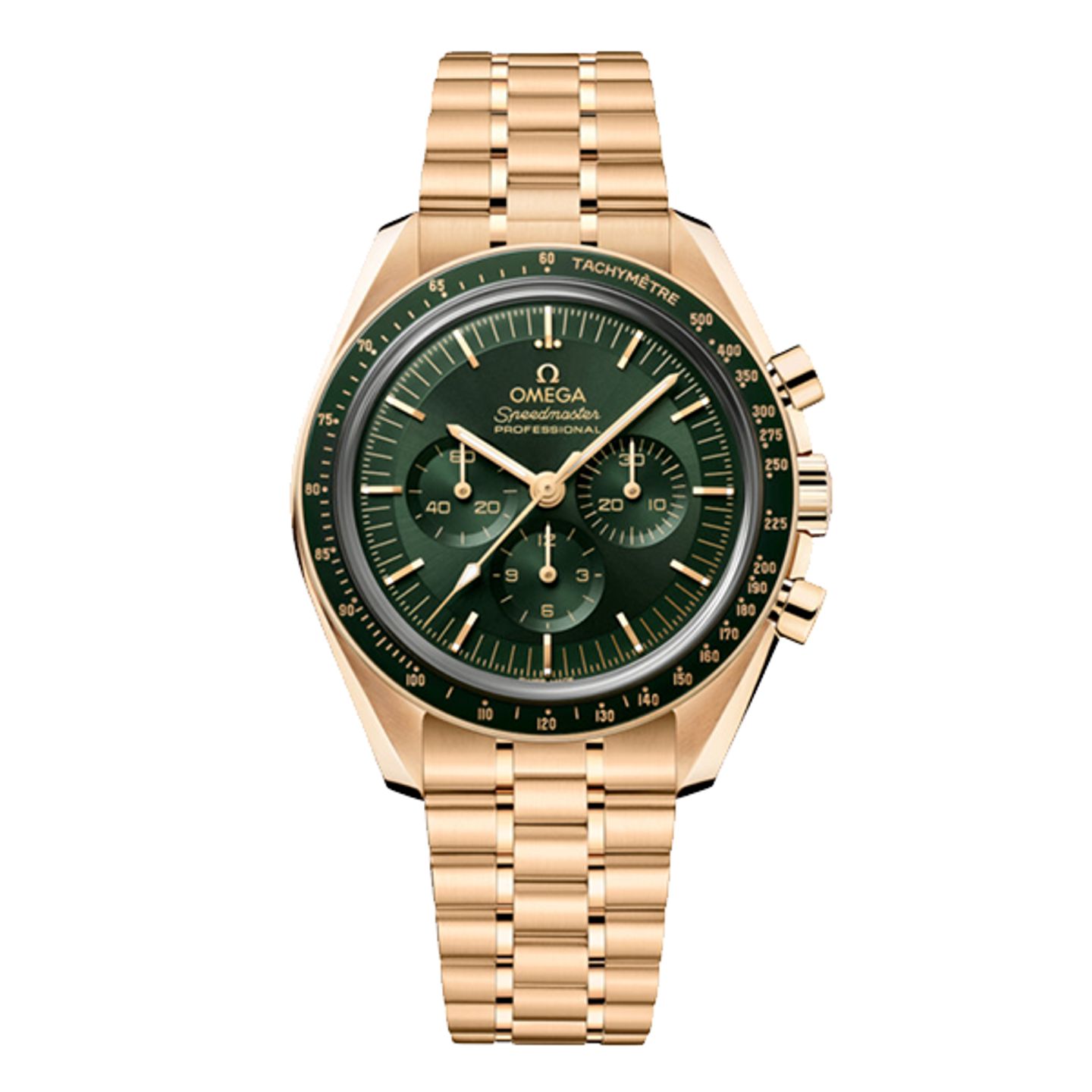 Omega Speedmaster Professional Moonwatch 310.60.42.50.10.001 (2026) - Groen wijzerplaat 42mm Geelgoud (1/8)