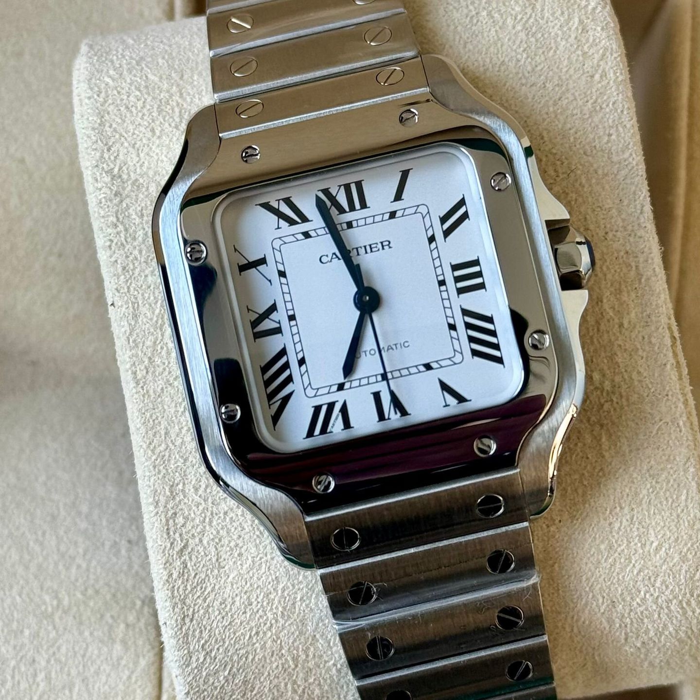 Cartier Santos WSSA0029 (2023) - Zilver wijzerplaat 35mm Staal (1/7)