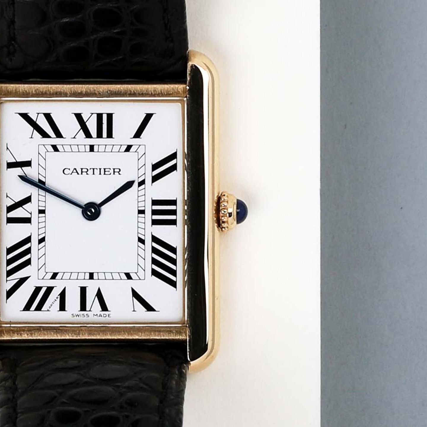 Cartier Tank Solo W1018855 (Unknown (random serial)) - Silver dial 27 mm Yellow Gold case (4/7)