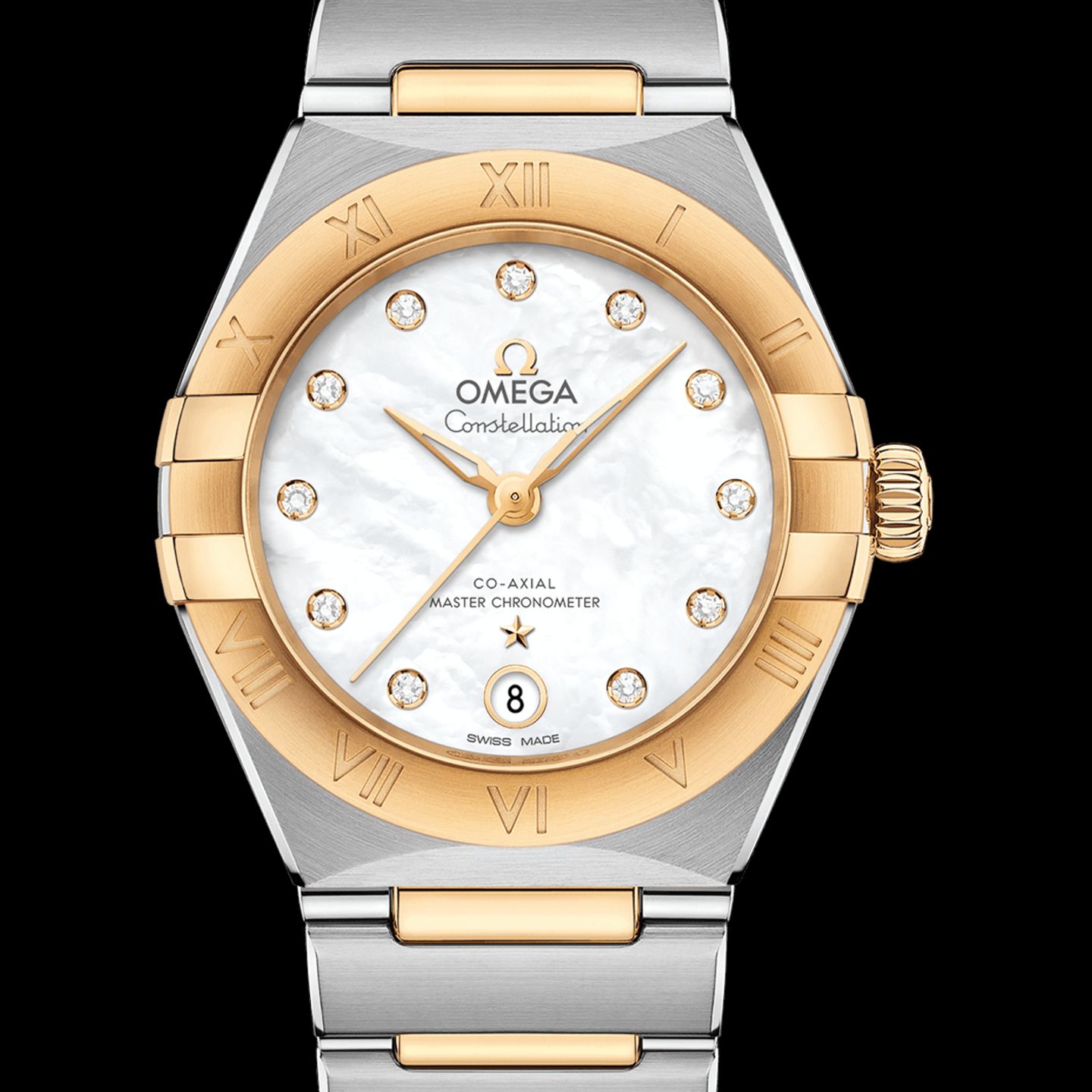Omega Constellation 131.20.29.20.55.002 (2022) - Pearl dial 29 mm Gold/Steel case (1/2)