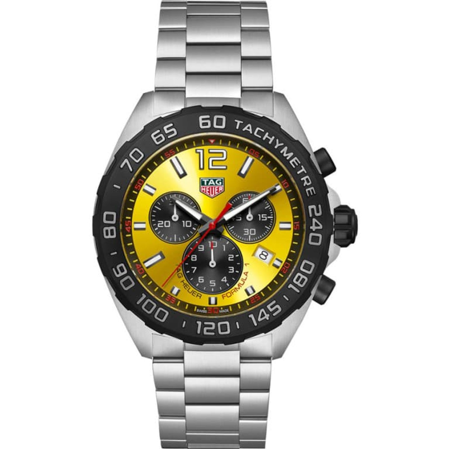 TAG Heuer Formula 1 Quartz CAZ101AM.BA0842 (2024) - Geel wijzerplaat 43mm Staal (1/1)