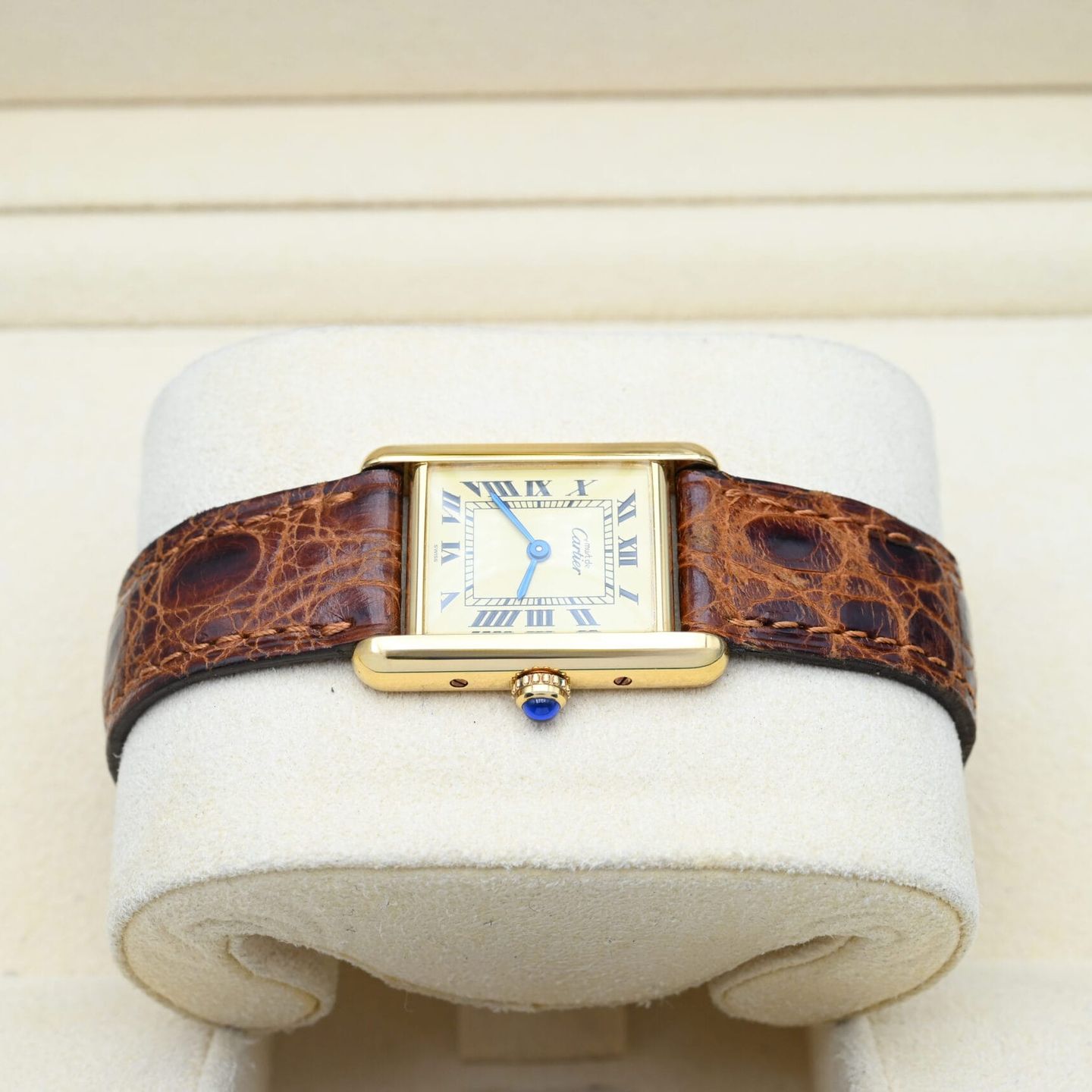 Cartier Tank Vermeil 5057001 (1989) - Yellow dial 20 mm Silver case (4/8)