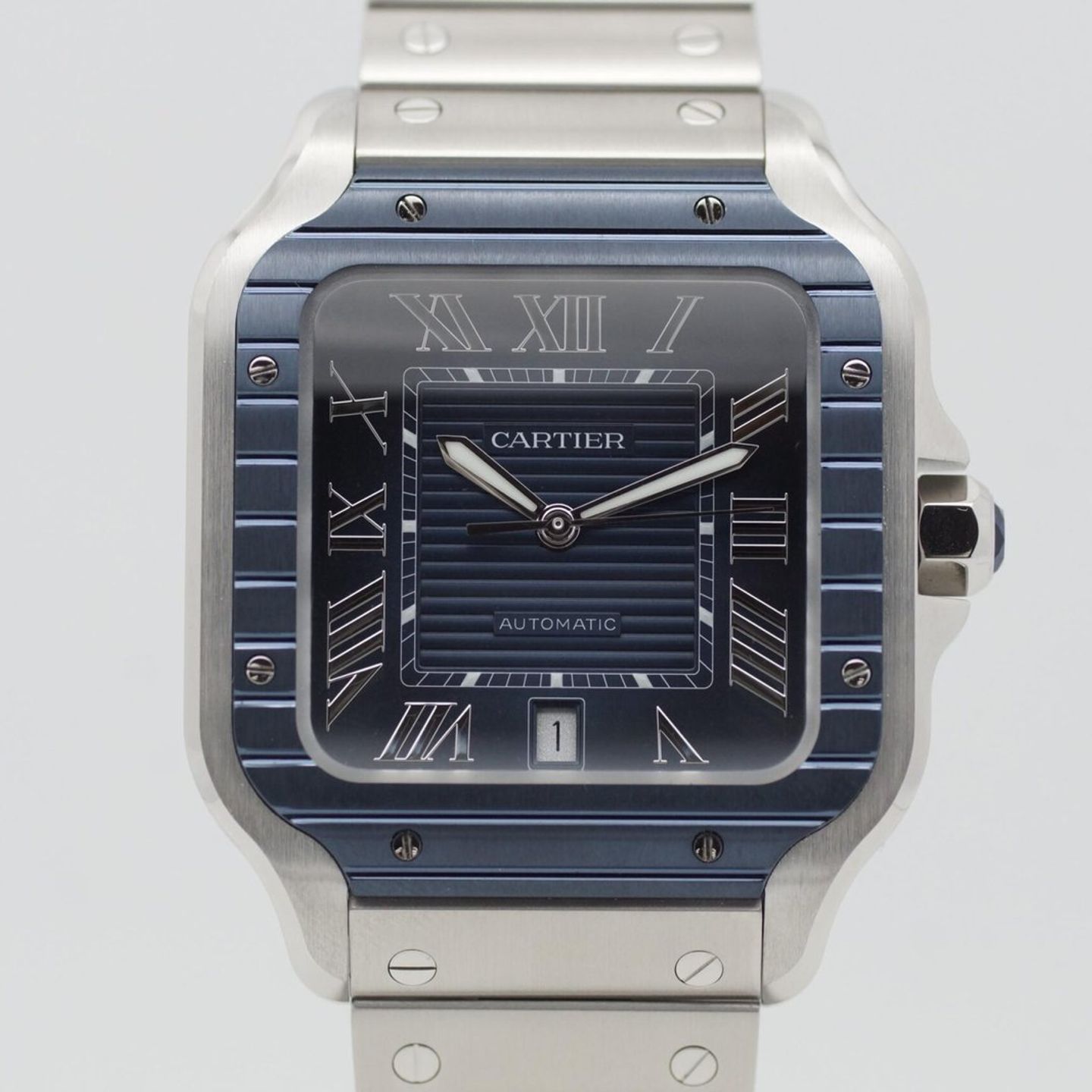 Cartier Santos WSSA0048 (2023) - Blue dial 40 mm Steel case (1/8)