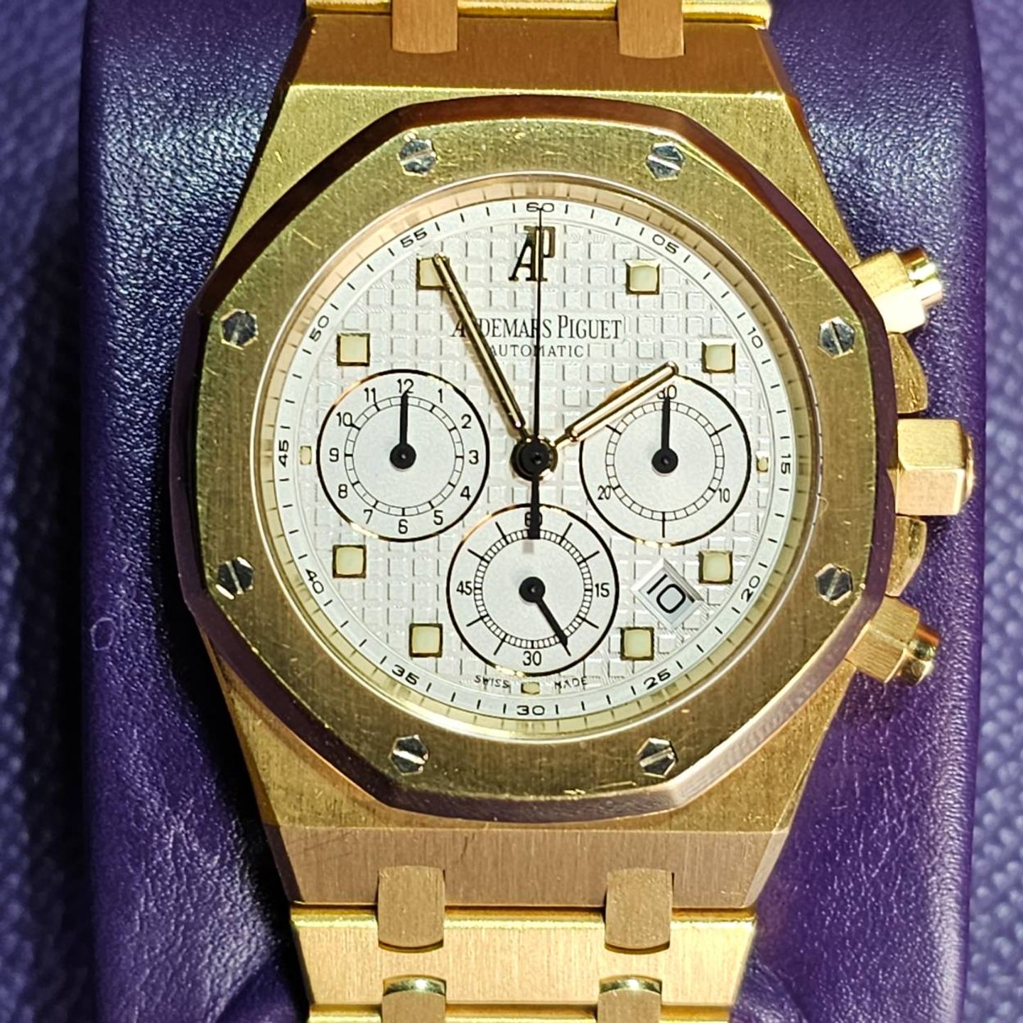 Audemars Piguet Royal Oak Chronograph 25960BA.OO.1185BA.01 (Onbekend (willekeurig serienummer)) - Wit wijzerplaat 39mm Geelgoud (4/5)