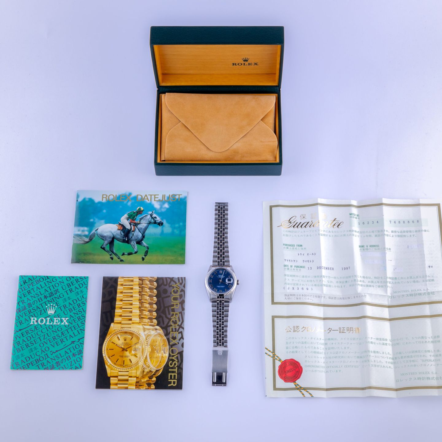 Rolex Datejust 36 16234 (1996) - Blue dial 36 mm Steel case (8/8)