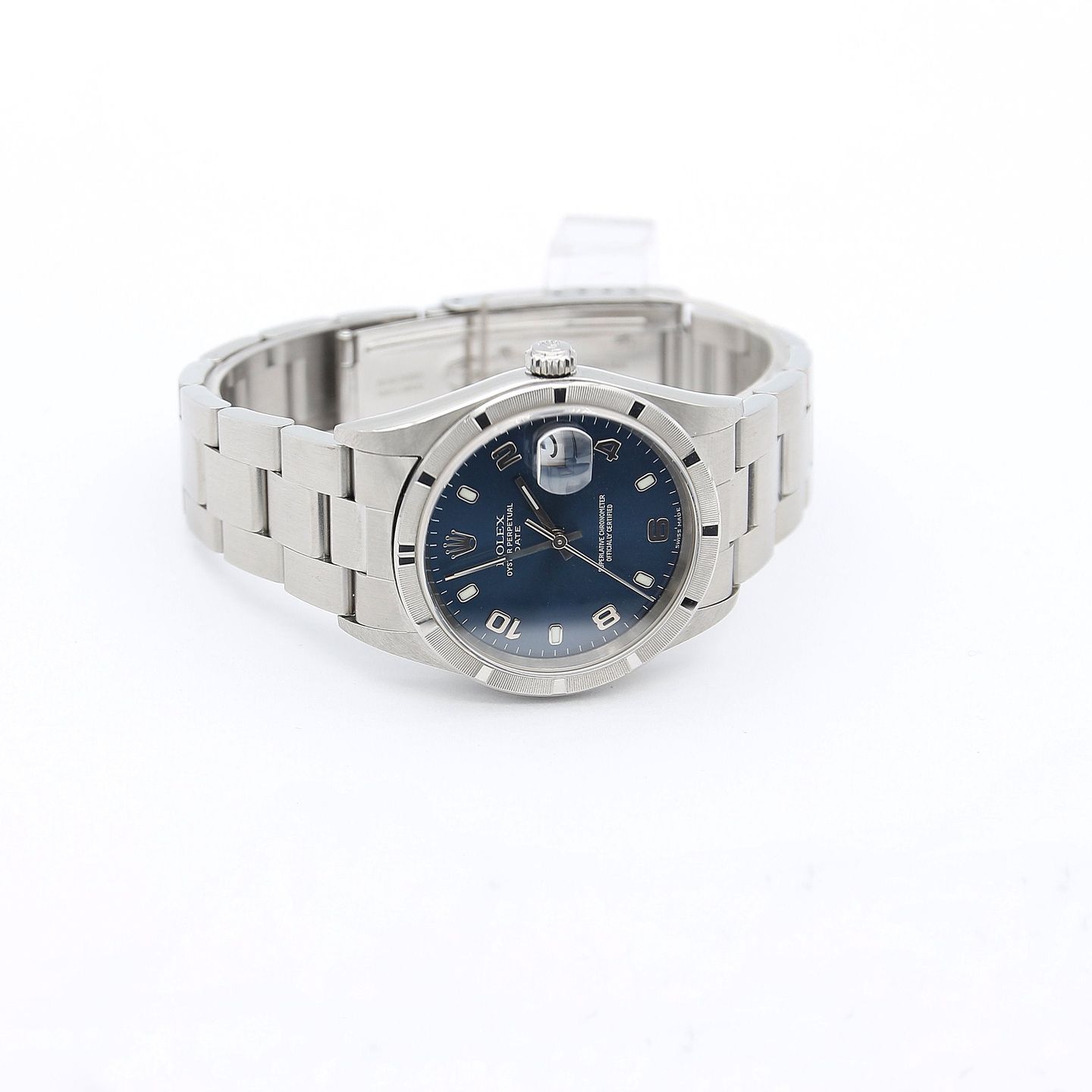 Rolex Oyster Perpetual Date 15210 (Onbekend (willekeurig serienummer)) - Blauw wijzerplaat 34mm Staal (4/7)