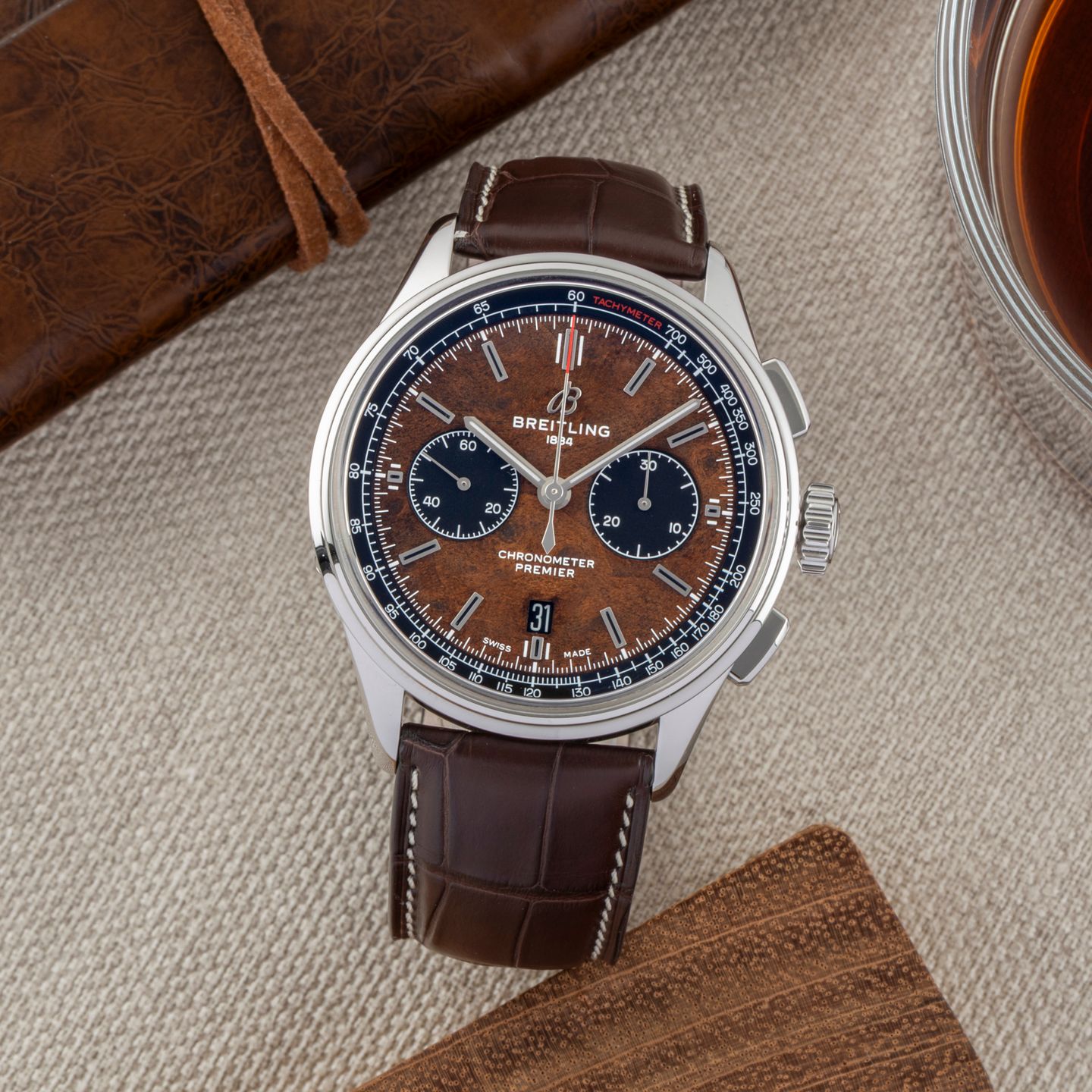 Breitling Premier AB01181A1Q1X1 (2019) - Brons wijzerplaat 42mm Staal (1/8)