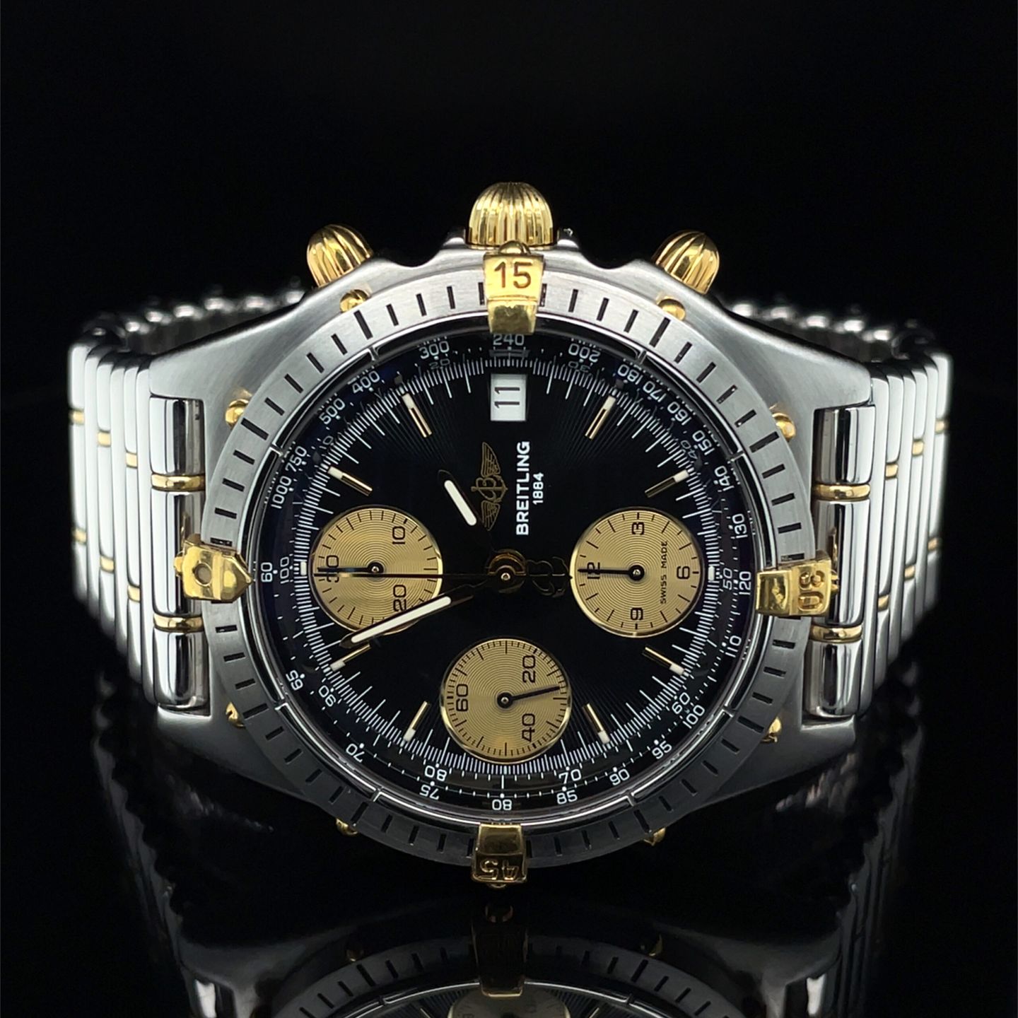 Breitling Chronomat B13048 (1990) - Zwart wijzerplaat 40mm Staal (7/8)