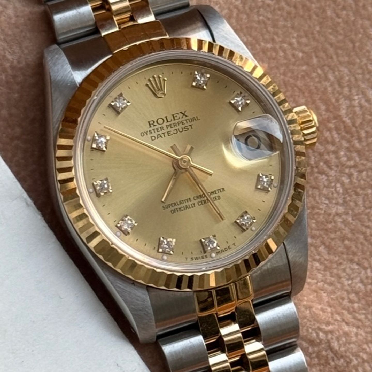 Rolex Datejust 31 68273 (1985) - Champagne dial 31 mm Gold/Steel case (2/8)