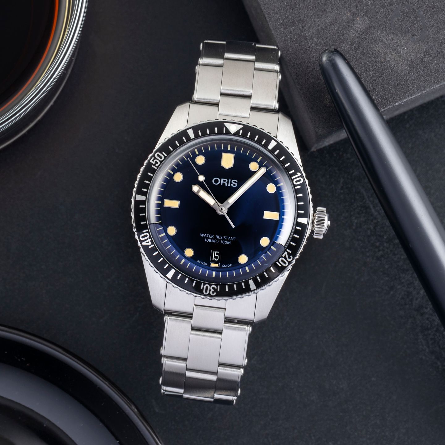 Oris Divers Sixty Five 01 733 7707 4055-07 8 20 18 (Onbekend (willekeurig serienummer)) - Blauw wijzerplaat 40mm Staal (1/8)