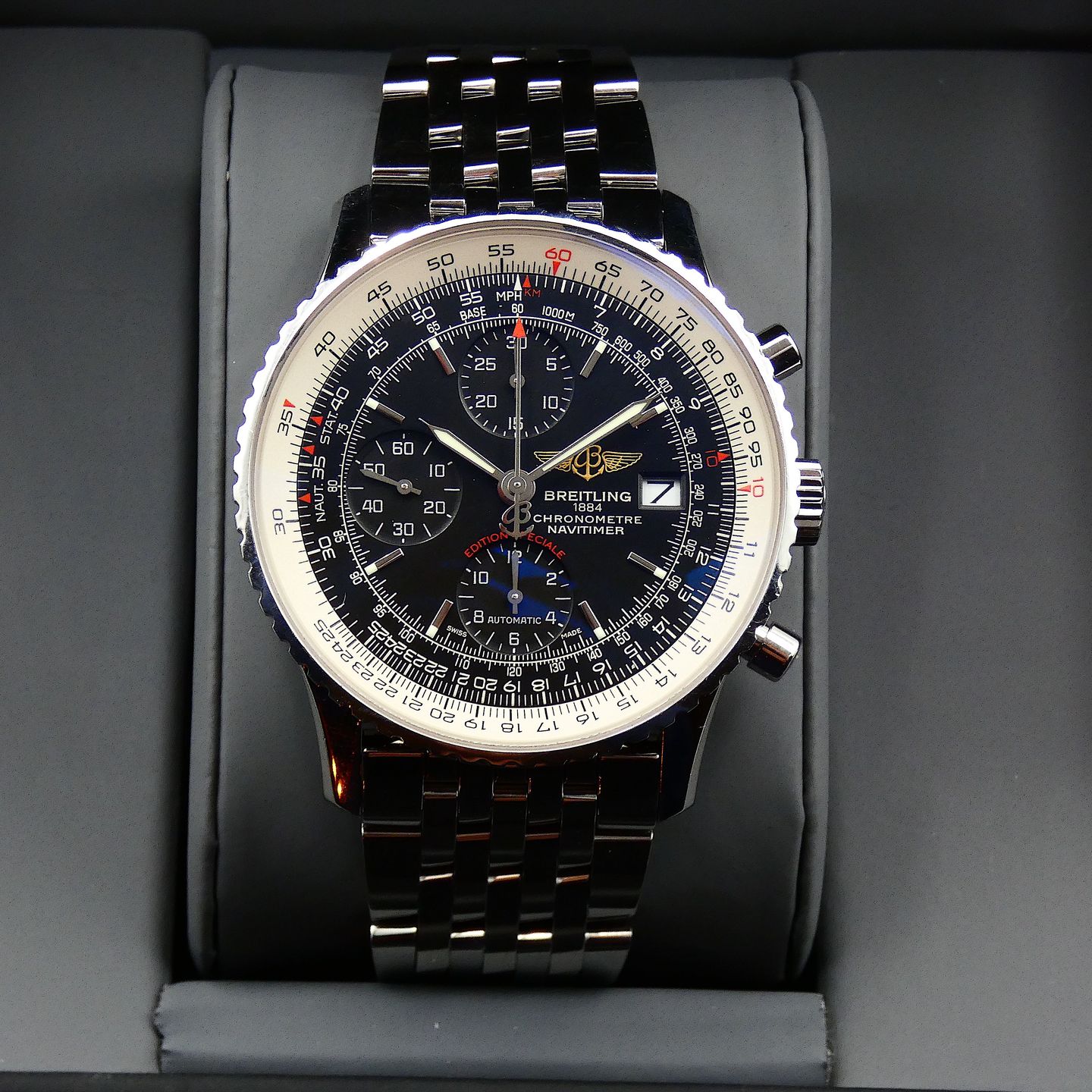 Breitling Navitimer Heritage A13324121B1A1 (Unknown (random serial)) - Black dial 41 mm Steel case (3/4)
