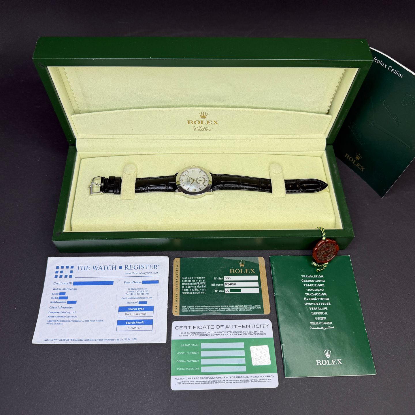 Rolex Cellini 5240 (2005) - 35mm Platina (3/8)